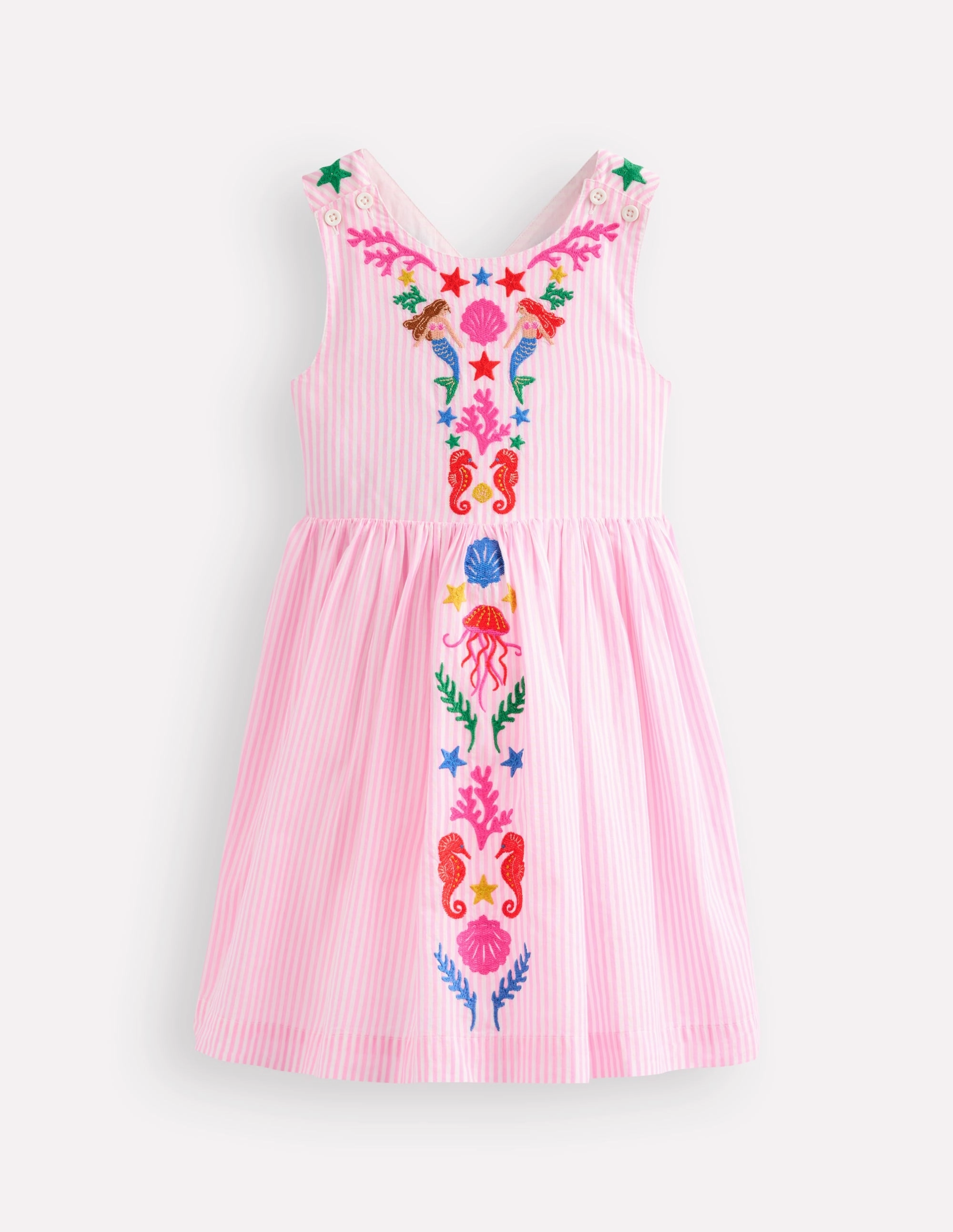 Harper Cross-Back Dress-Pink Mermaid Natural Feel Fresh Tones