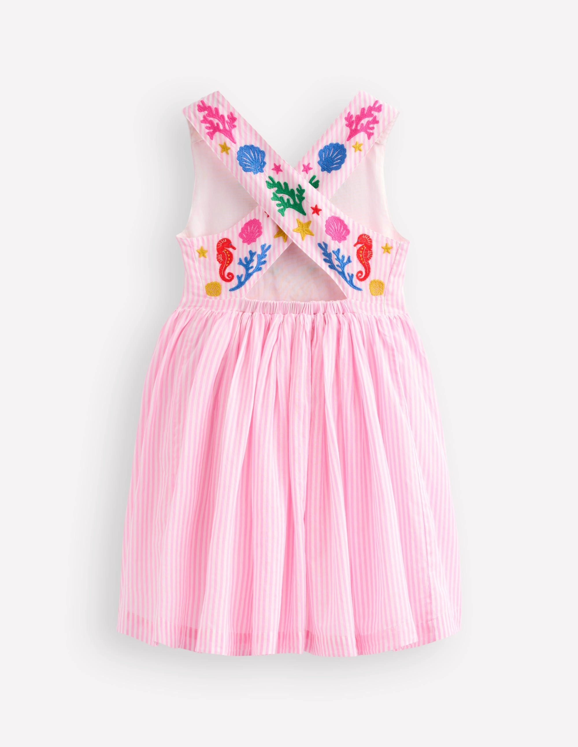 Relaxed Layer Elegant Touch Harper Cross-Back Dress-Pink Mermaid