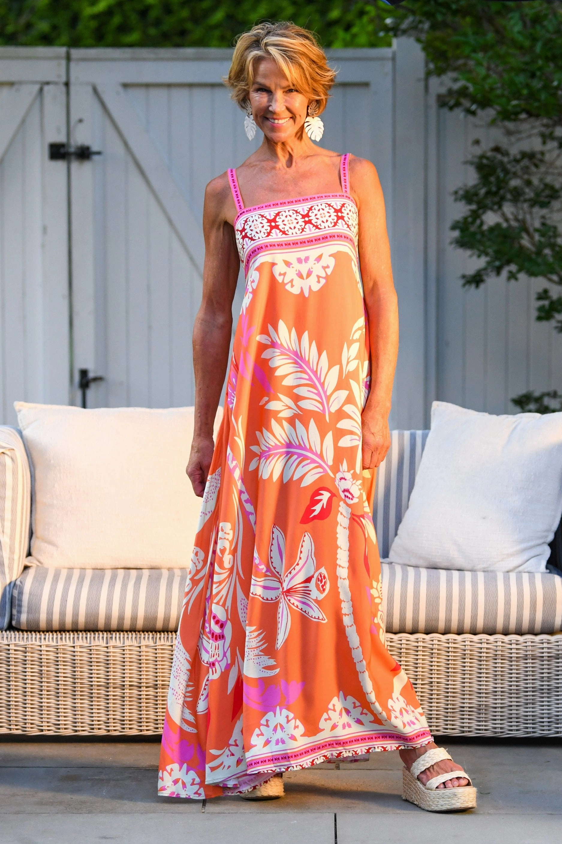 Giselle Dress / Orange Palm Sleek Flow