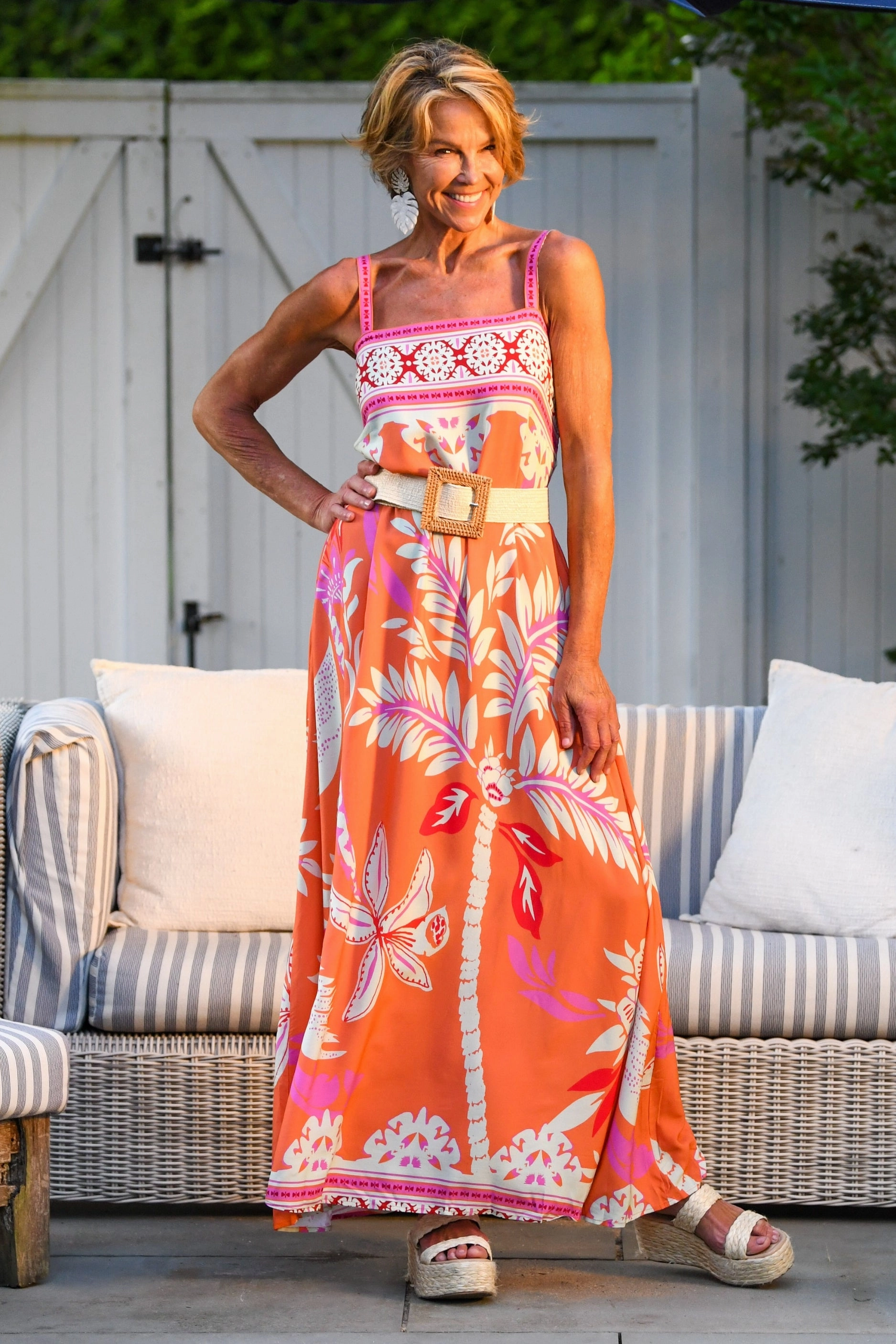 Modern Layers Giselle Dress / Orange Palm