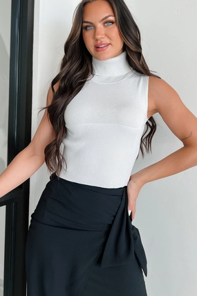 Heard About You Knit Turtleneck Tank (Heather Grey) Soft Brushed Finish