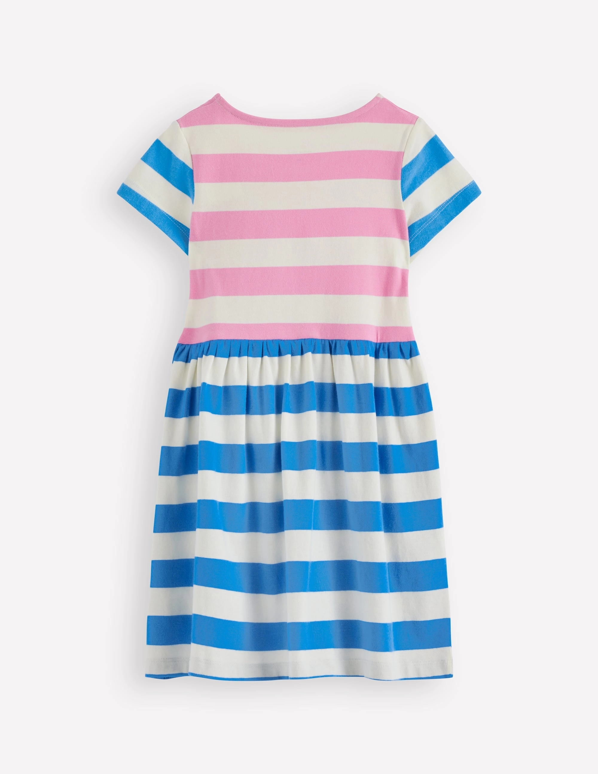 Night Appeal Heart Pocket Fun Jersey Dress-Multi Hotchpotch Stripe