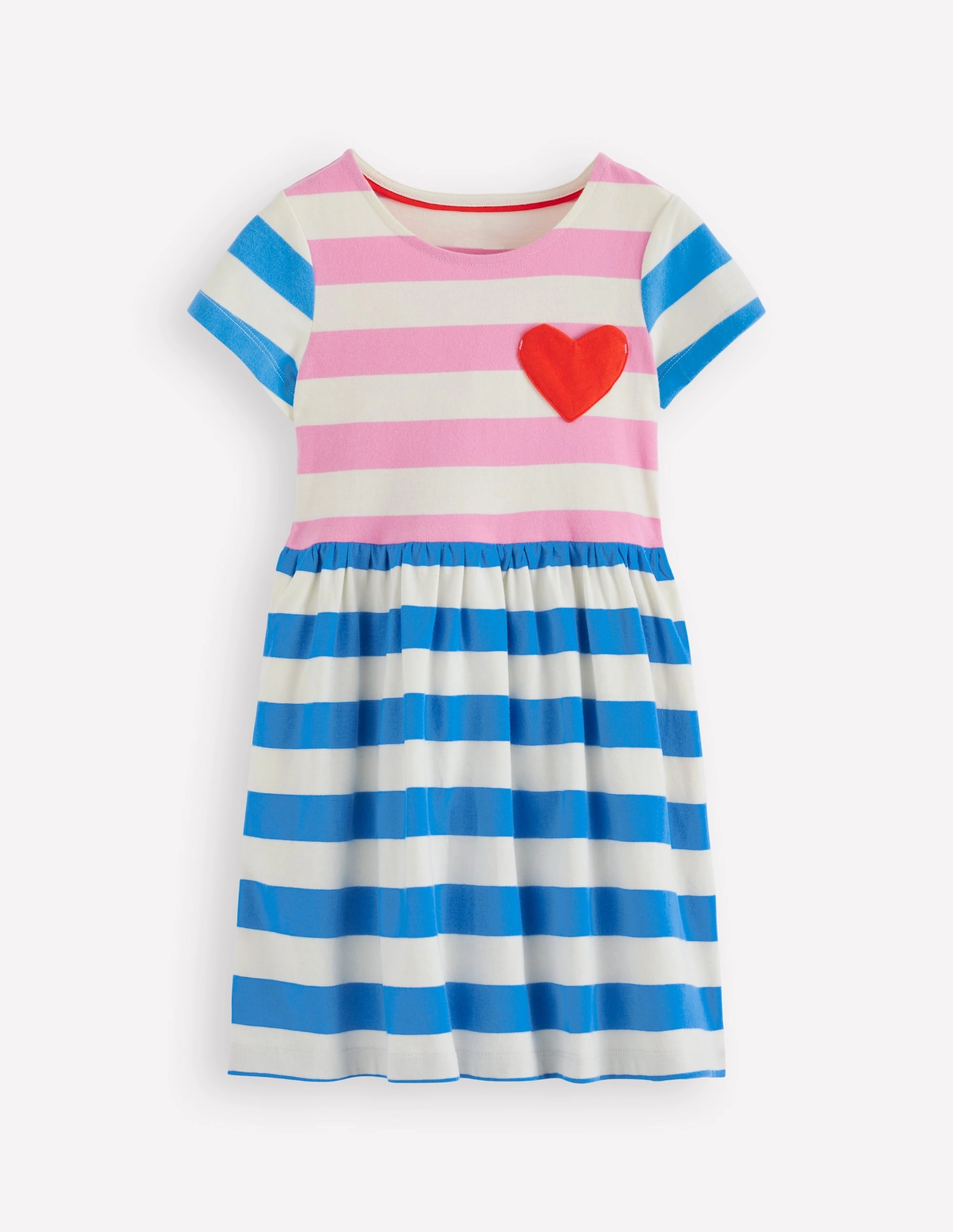 Comfort and style Heart Pocket Fun Jersey Dress-Multi Hotchpotch Stripe