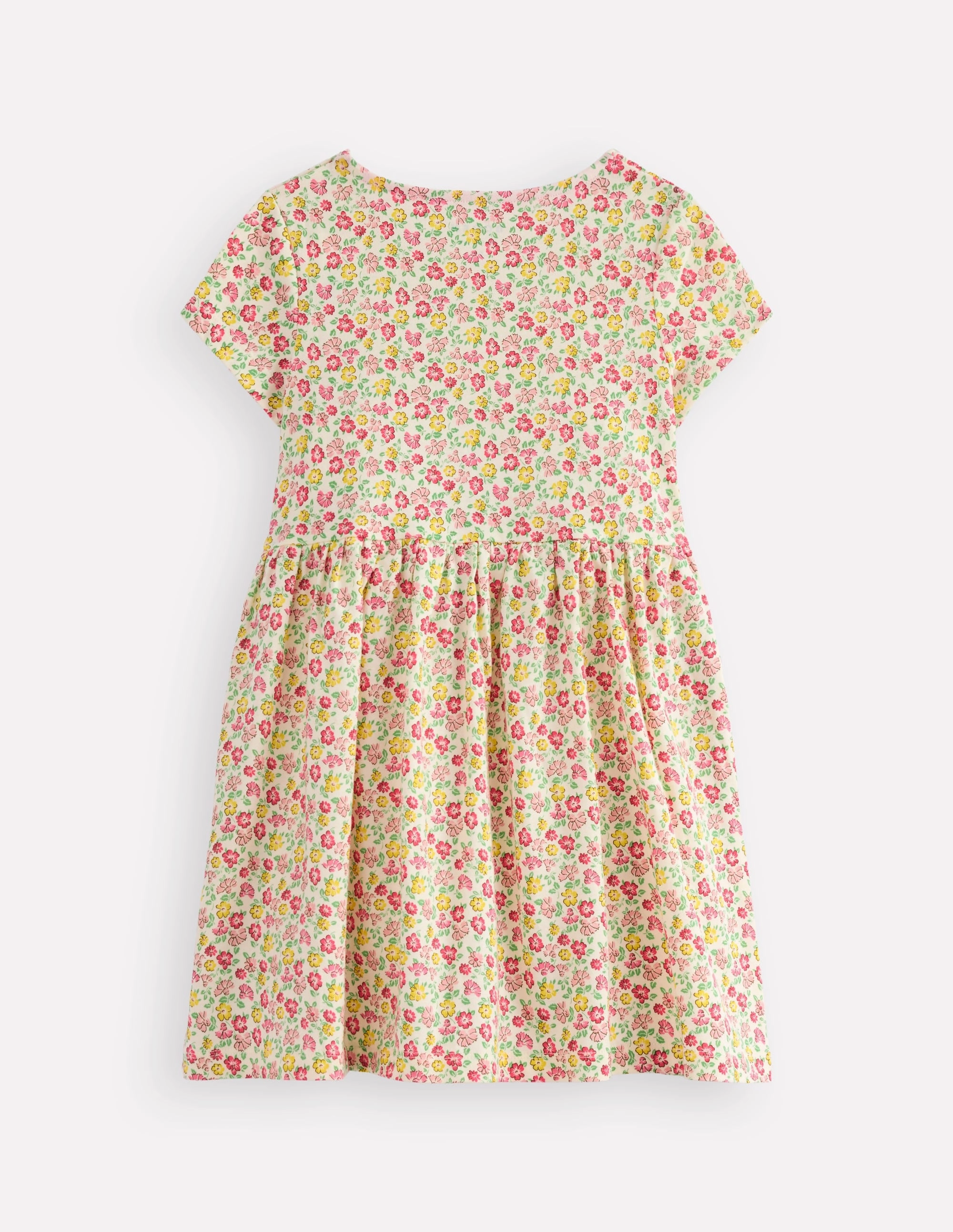 Stylish Vibe Heart Pocket Fun Jersey Dress-Multi Summer Flowerbed