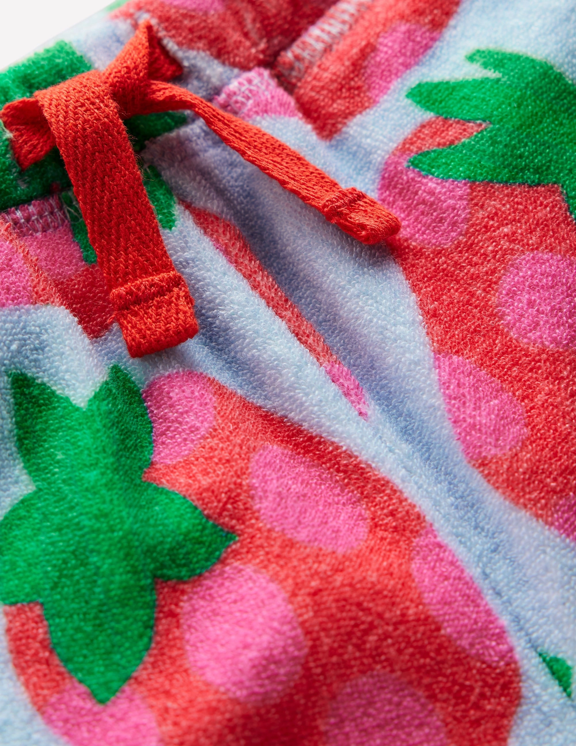 Printed Towelling Short-Misty Blue Spotty Strawberry Leather shorts