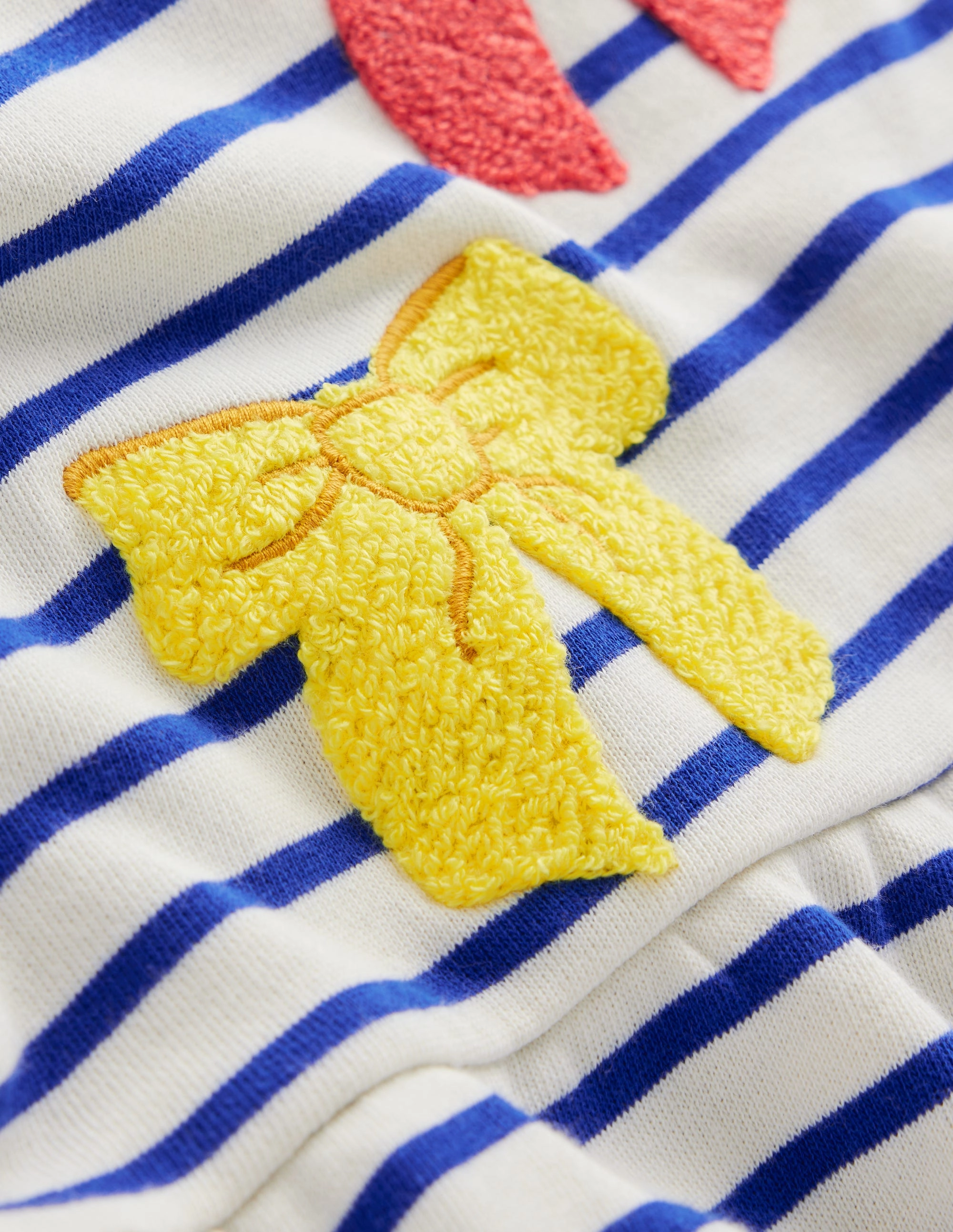 HighNeckline Heavyweight Tunic-Ivory/Starboard Stripe Bows