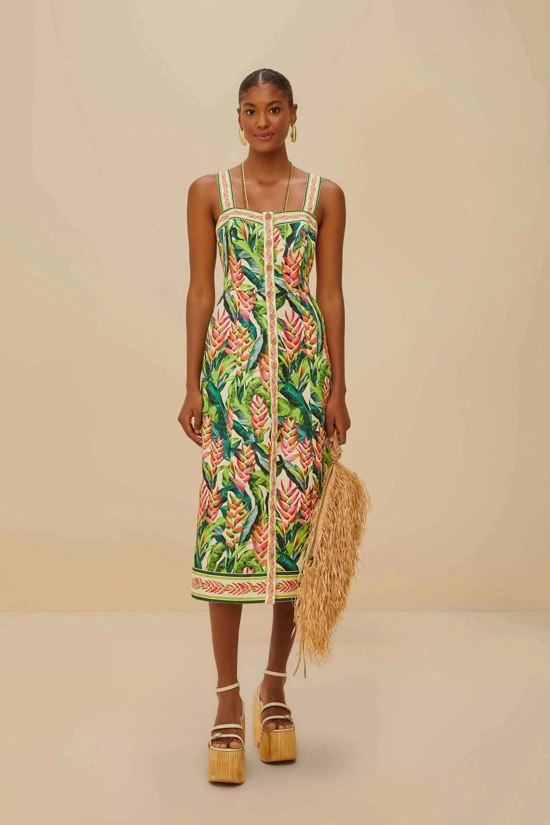 Heli Leaves Pearl Midi Dress Weekend Style