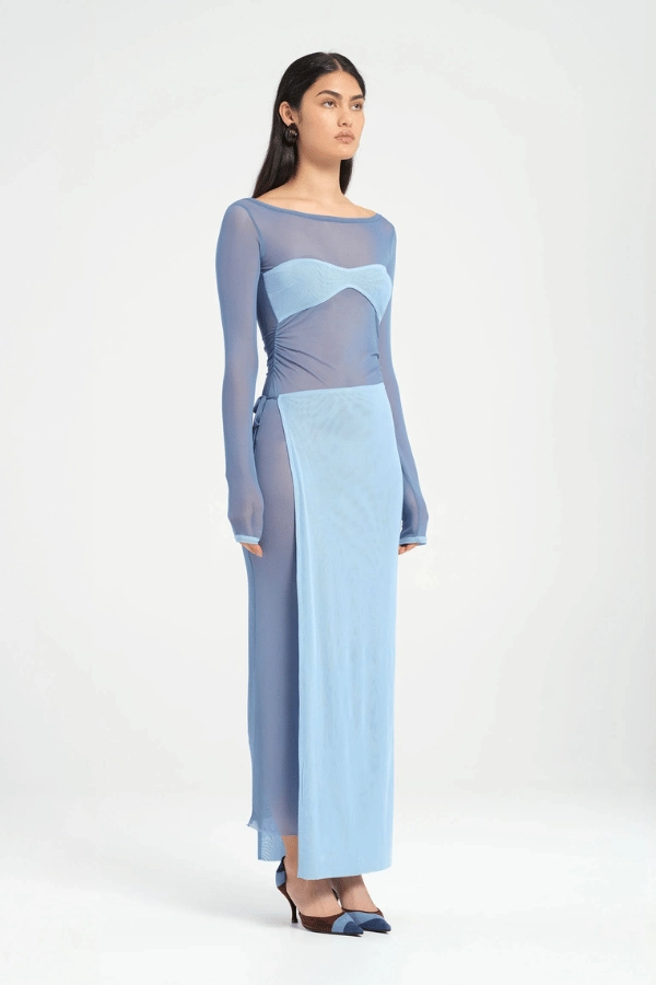 Fitted Neat Hendrix Maxi Dress Ocean