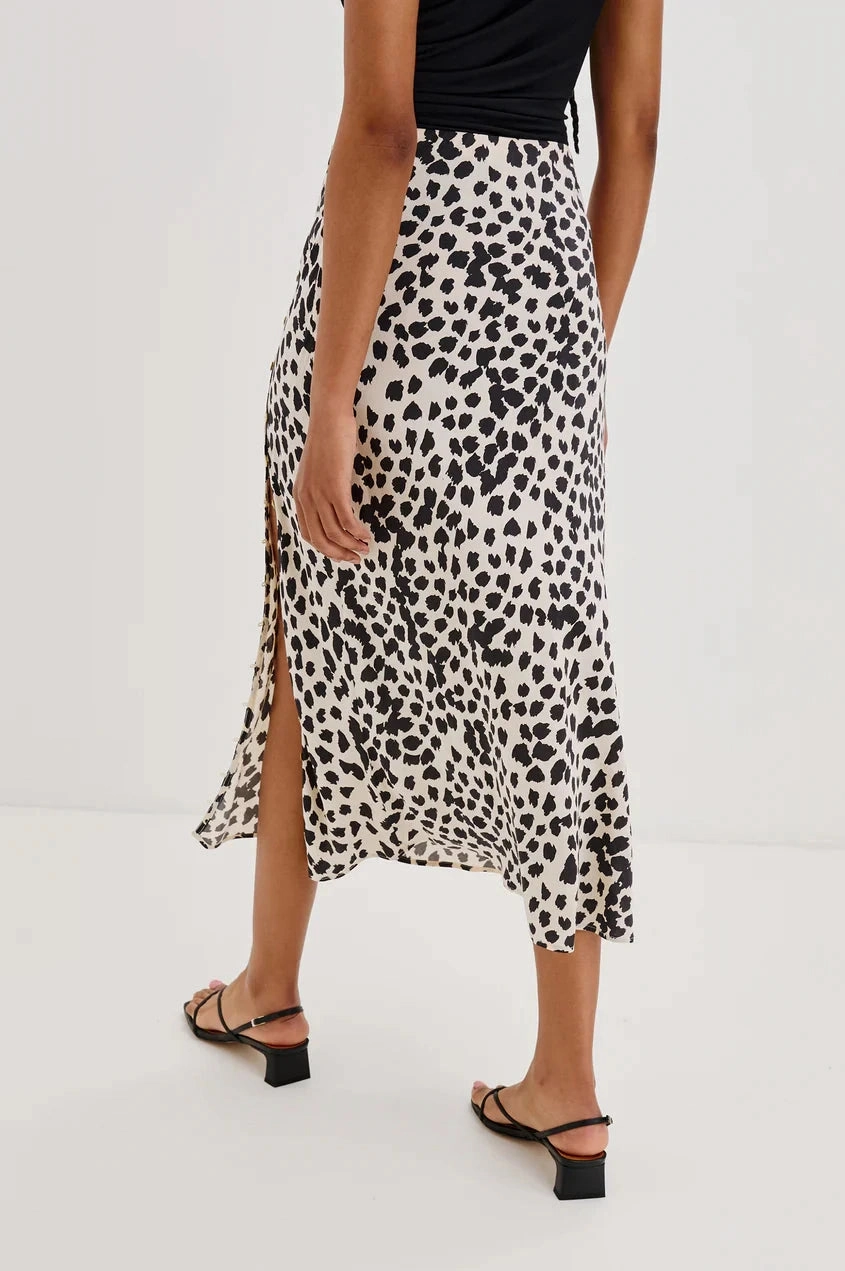 Metallic Finish Hepburn Skirt Taupe Spotted