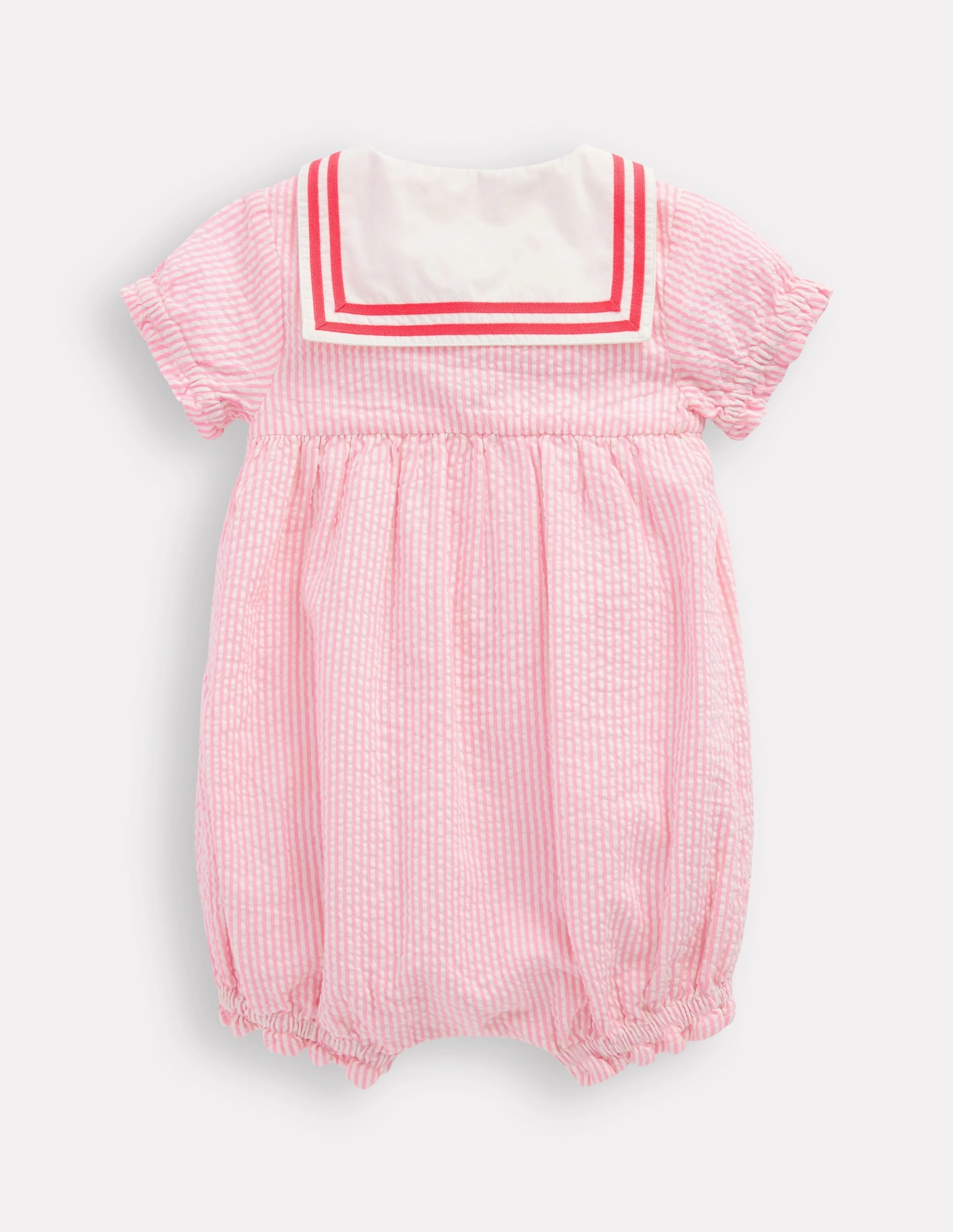 Active Kids Heritage Nautical Romper-Pink Ticking Stripe
