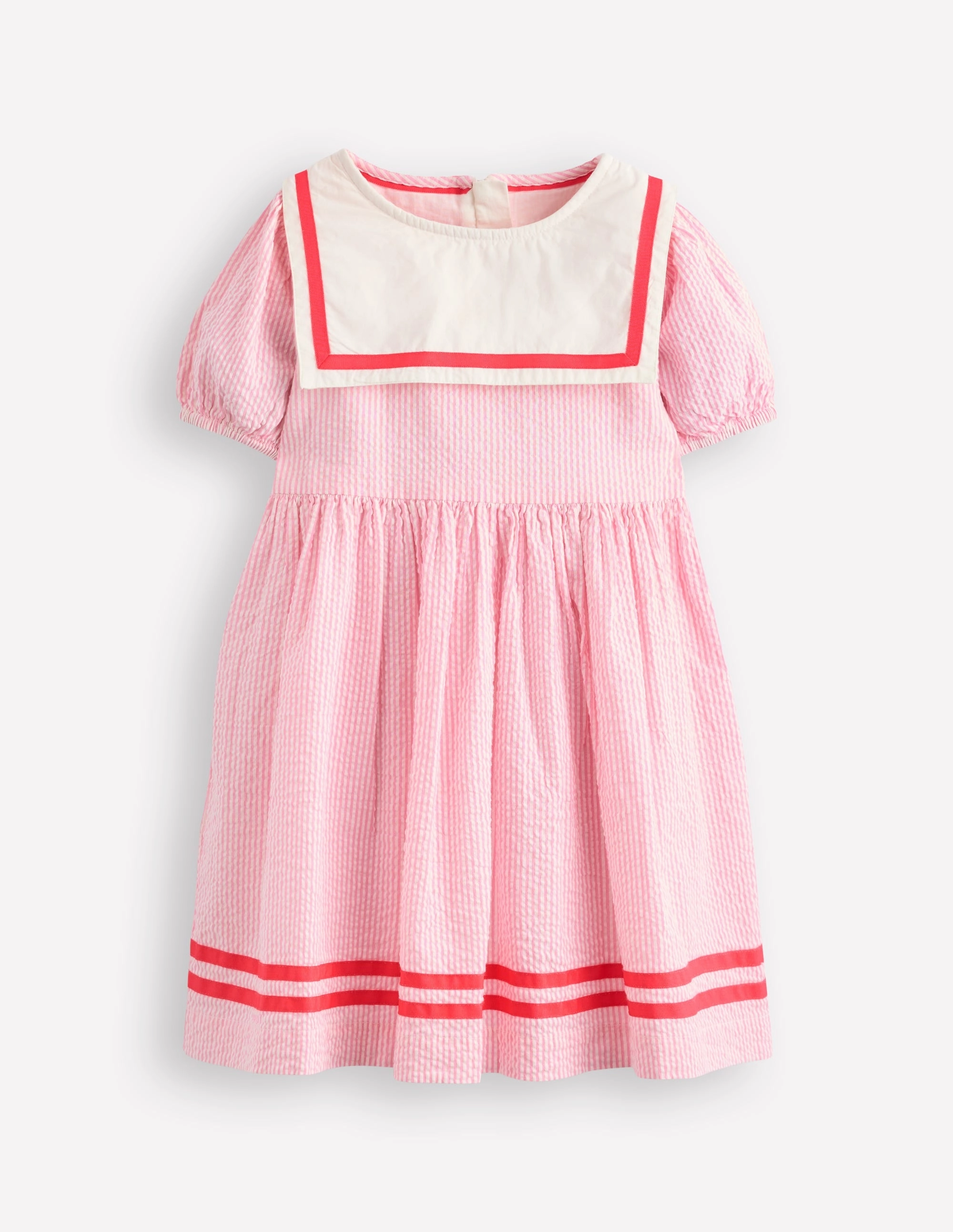 Heritage Sailor Dress-Pink Ticking Perfectly Crafted Bright bold dress