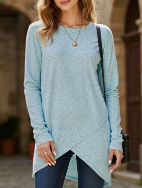 Everyday casual long-sleeved tops Elegant Look Breathable Linen Blend