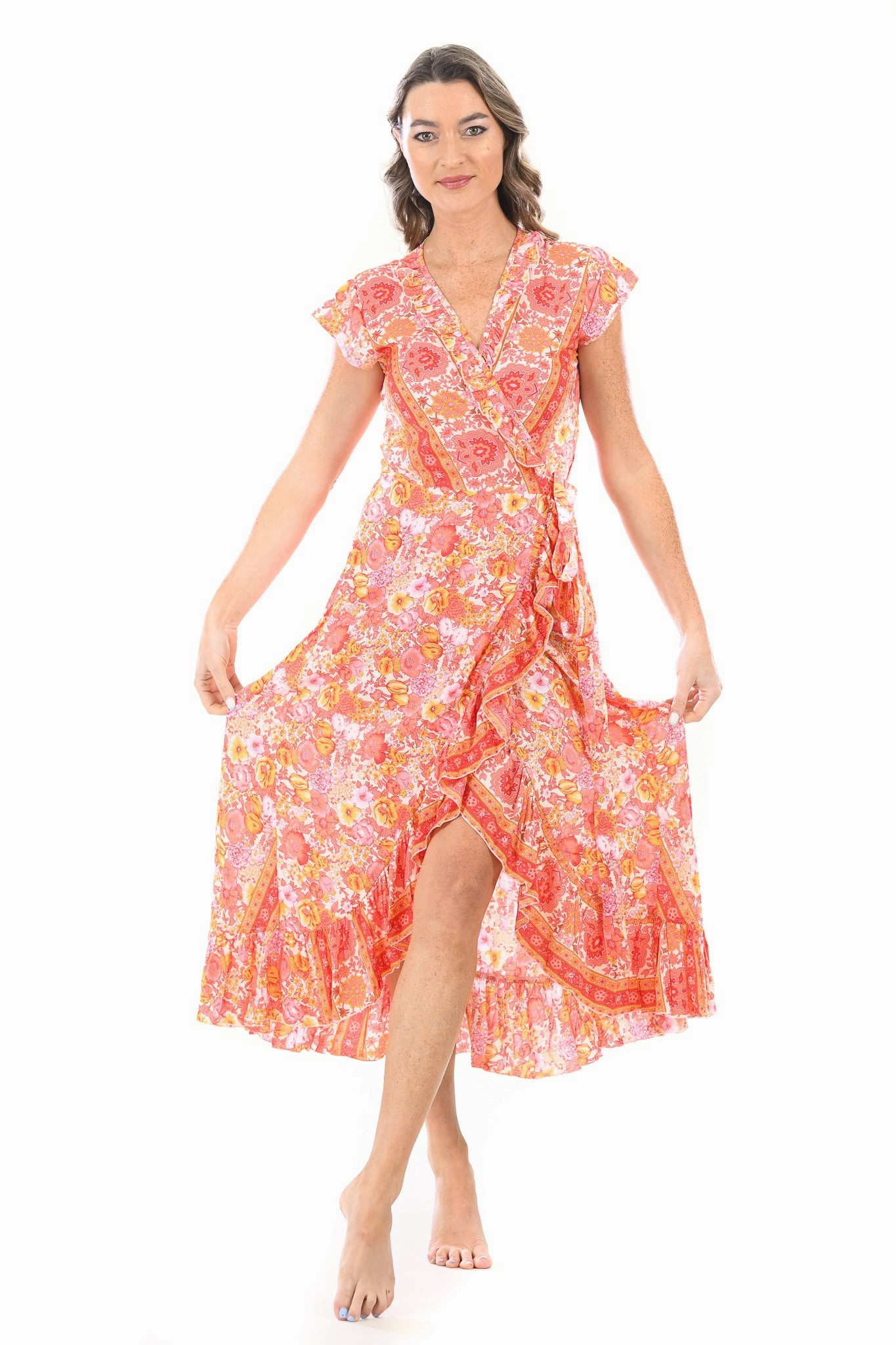 Perfect For Work Voyager Dress / Tangerine Floral