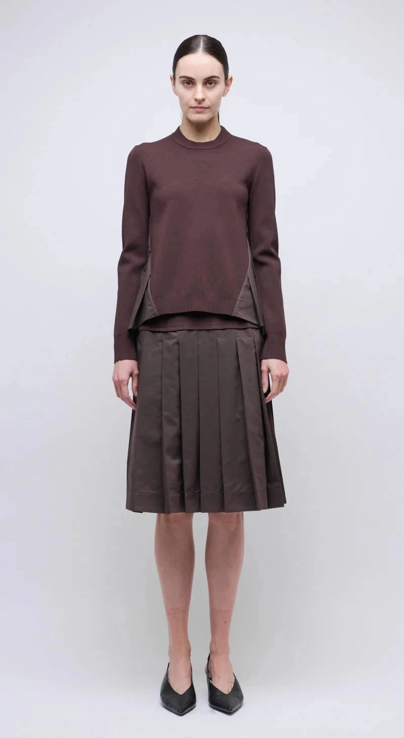 Elanore Pleated Top Chocolate Heather Effect Finish