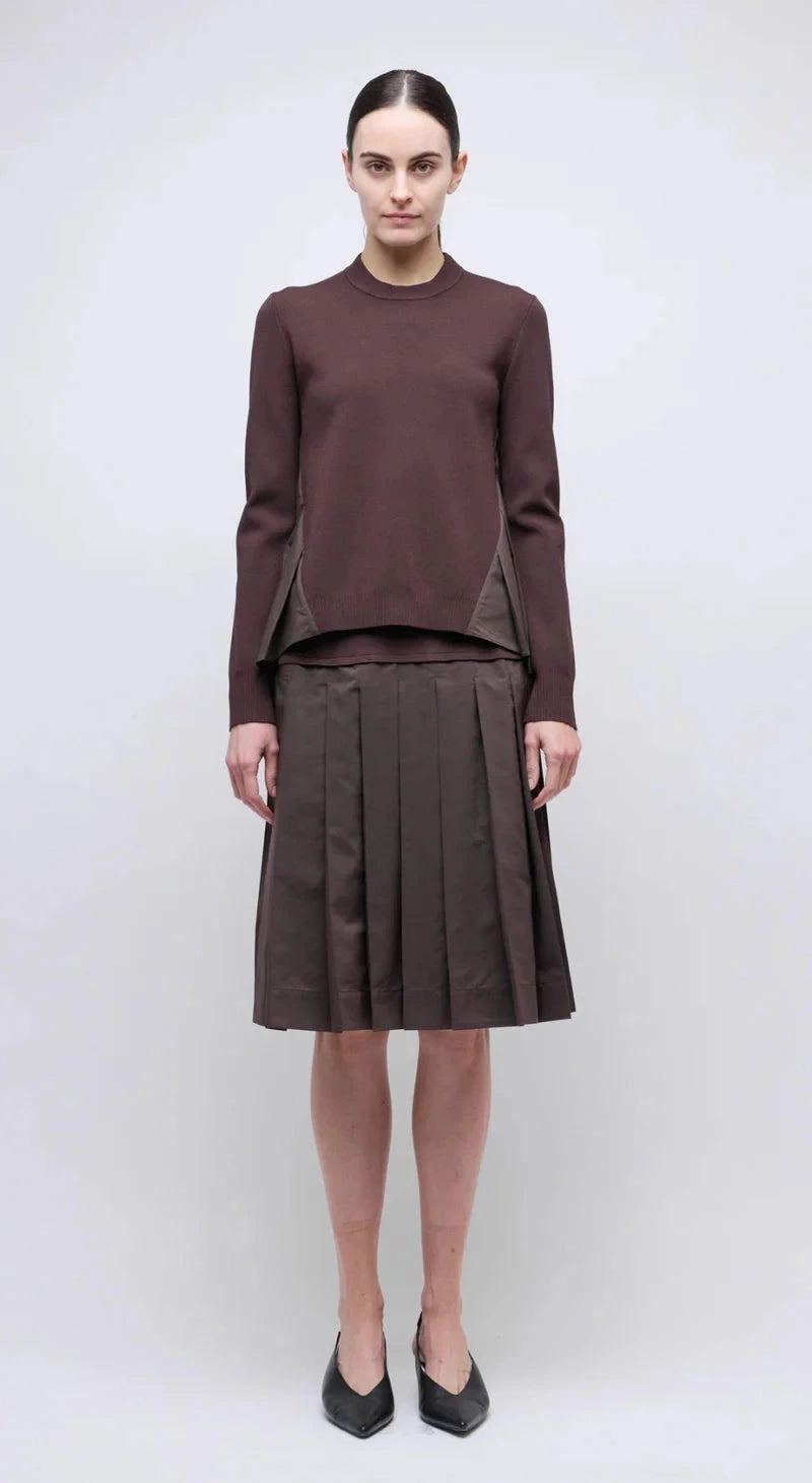 Elanore Pleated Top Chocolate Casual Tank