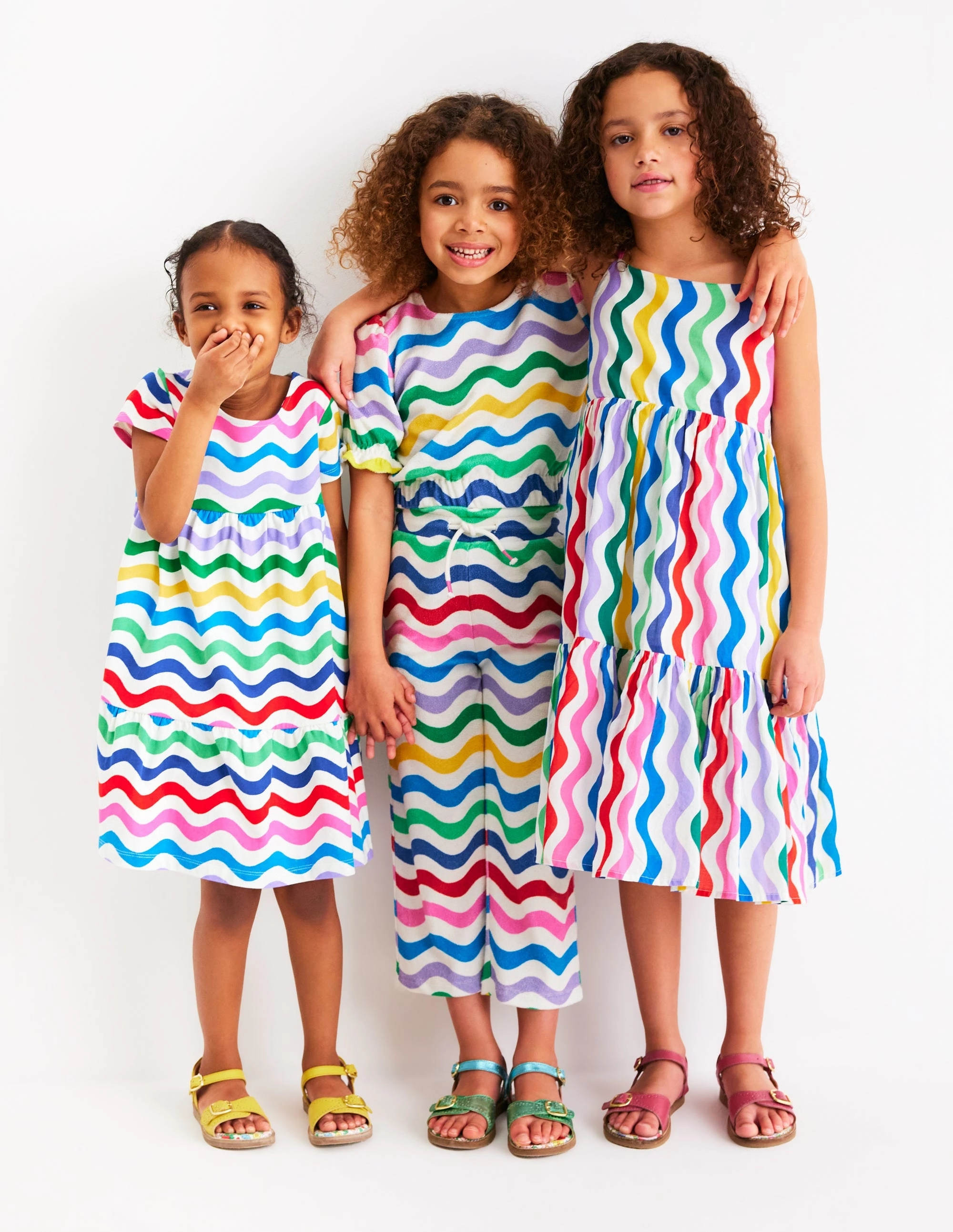 Travel Option Aurelia Tiered Twirly Dress-Multi Wave