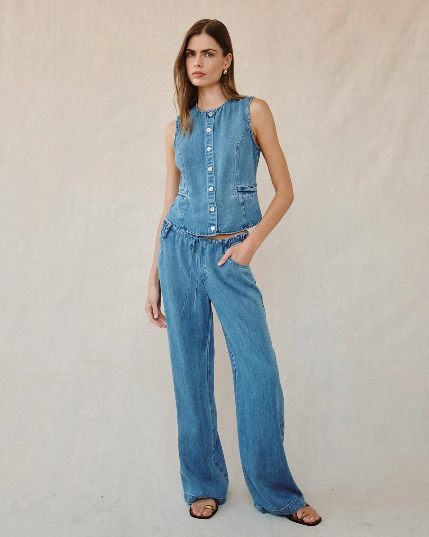 V Neck Design HIGH NECK FITTED VEST