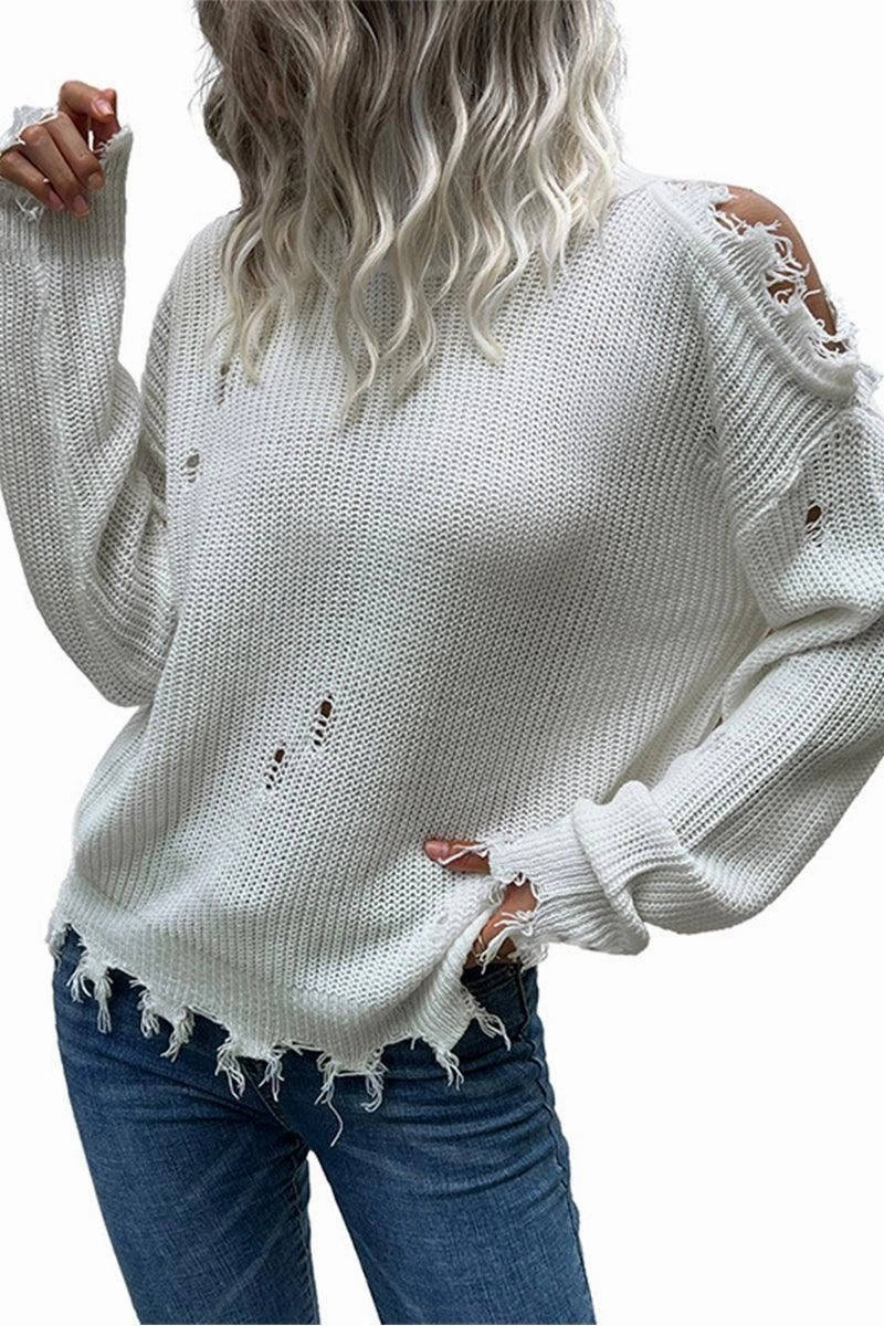 DoubleLayeredFabric SubtleTexture HIGH NECK VINTAGE KNIT SWEATER