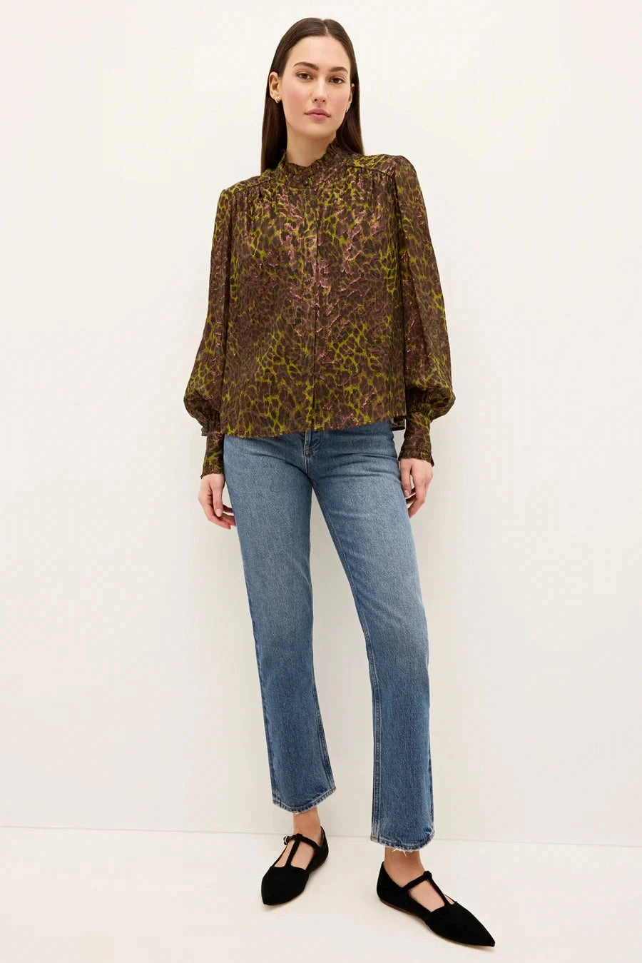 Drop Shoulder Cut Torsion Support Structure Montana Blouse Grasslands