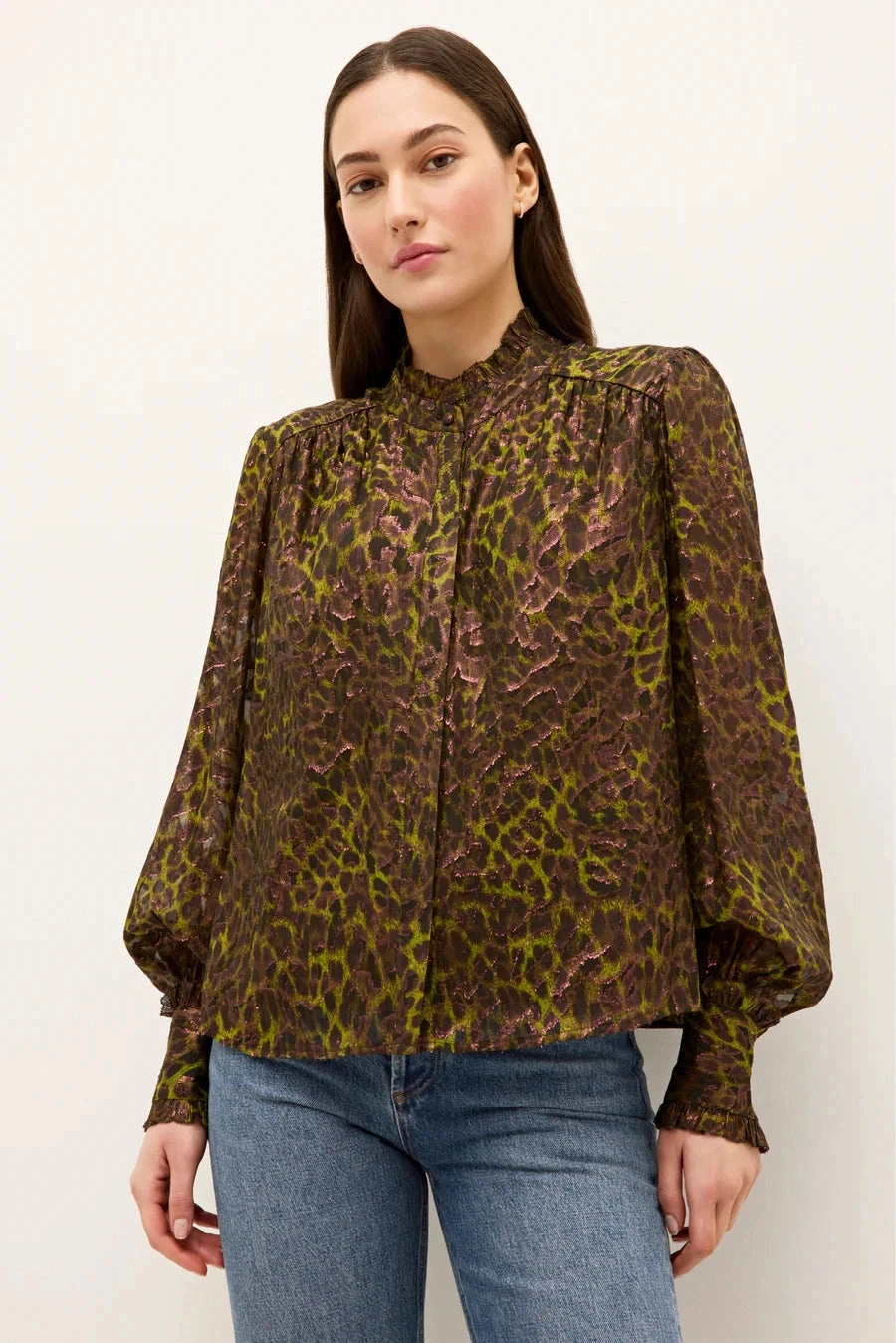 High Stretch Fabric Brushed Microfiber Surface Montana Blouse Grasslands