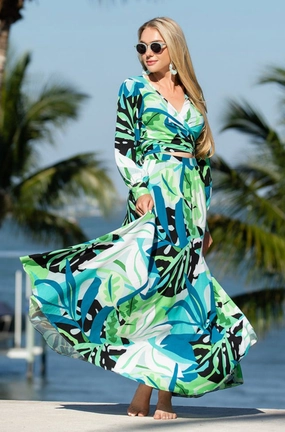 Hand Stitched Tropicana Skirt / Jungle Green