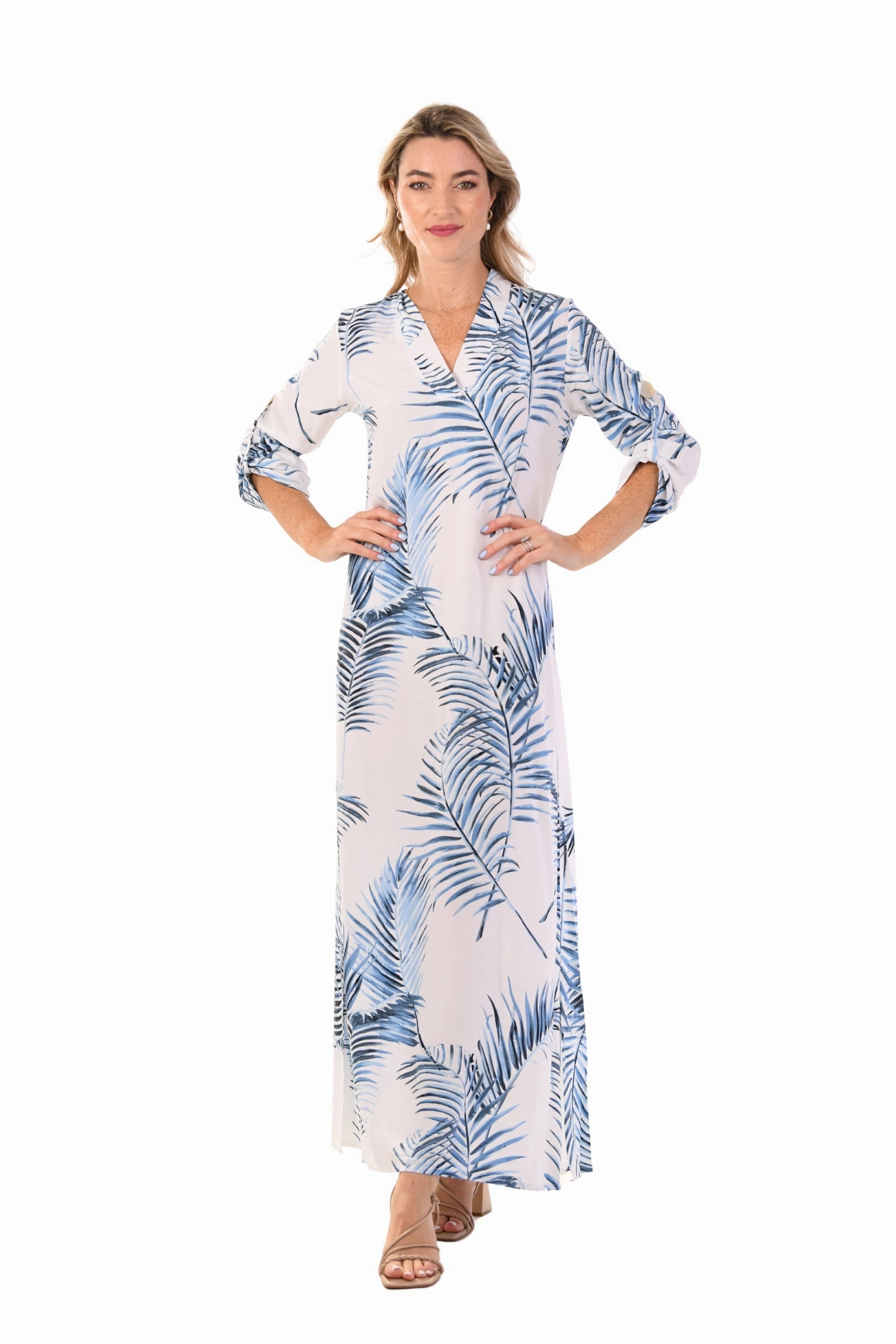 Exuma Kaftan / Blue Palm Perfect Fit