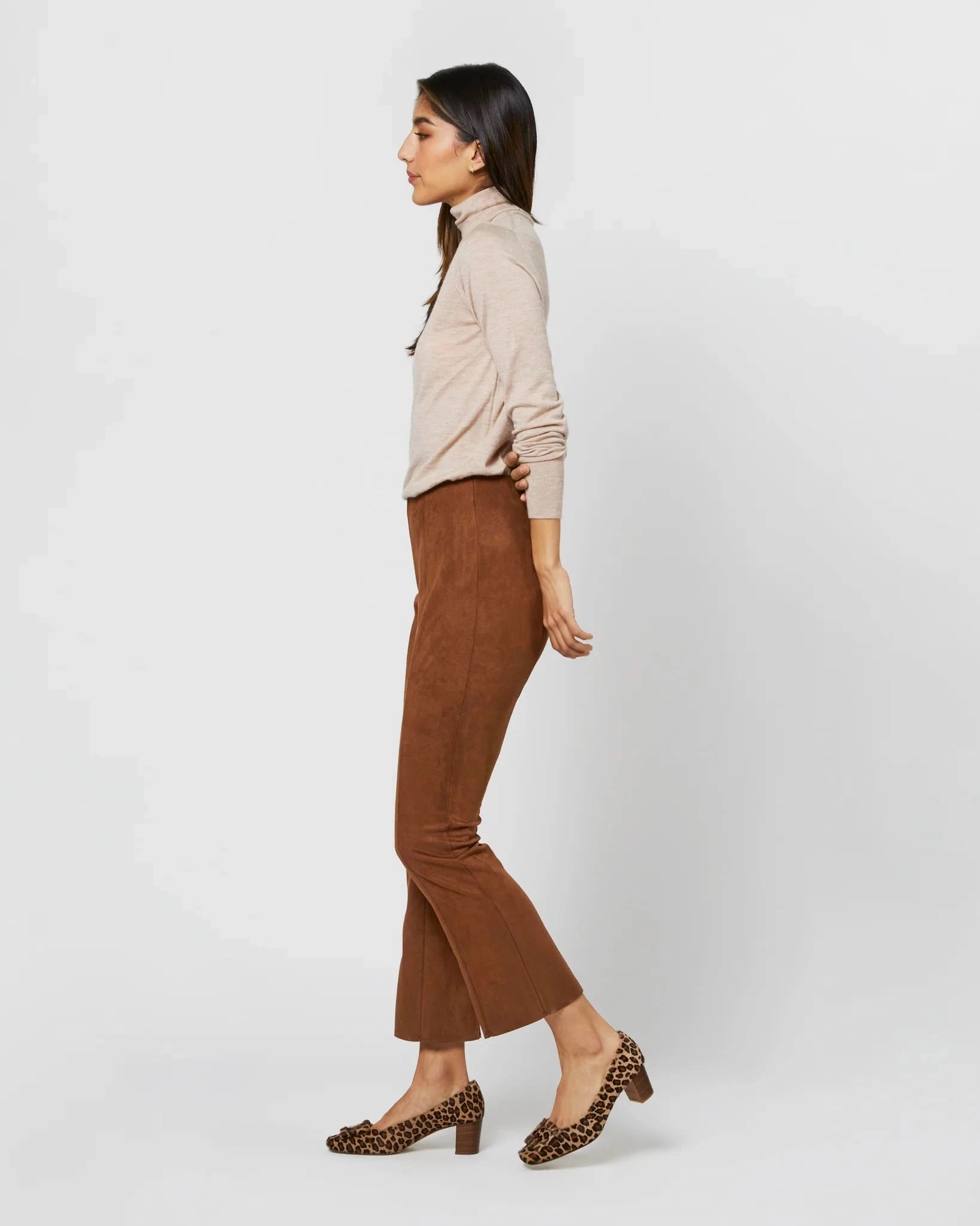 Comfortable Fit Wear Day Hike Faye Cropped Pant Cognac Stretch Suede