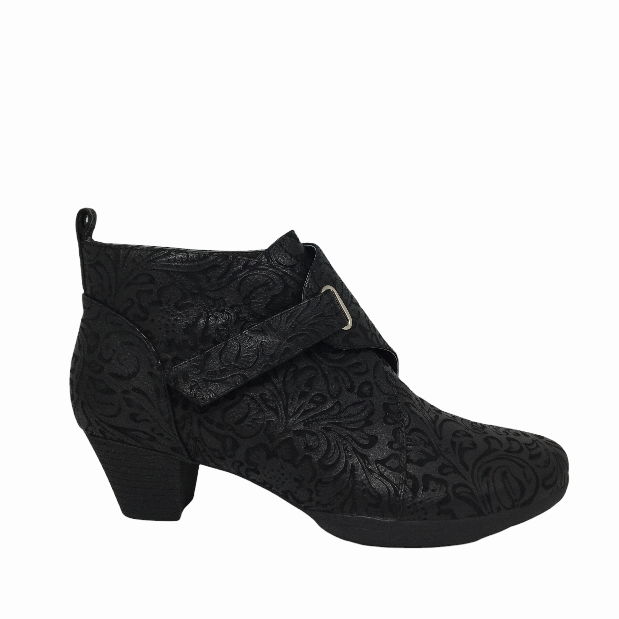 Hinako Cooma Black Embossed Boot Modern