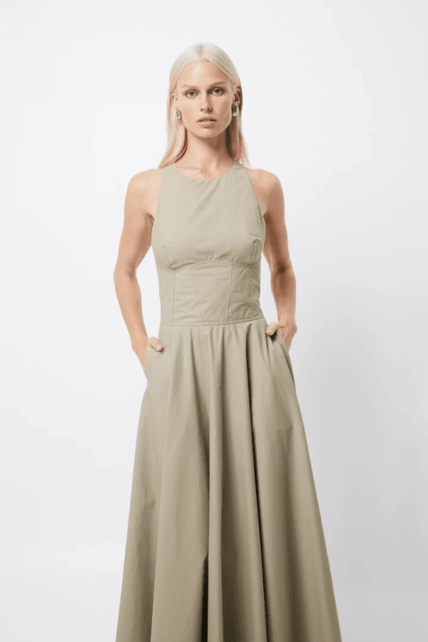 Homage Maxi Dress Eucalyptus Beachwear Shiny-Lining