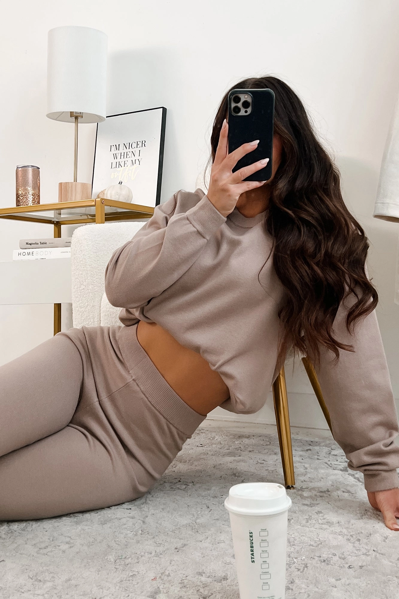 Honoring The Ordinary Crewneck Sweater (Coca Mocha) High Durability Material Drop Shoulder Cut