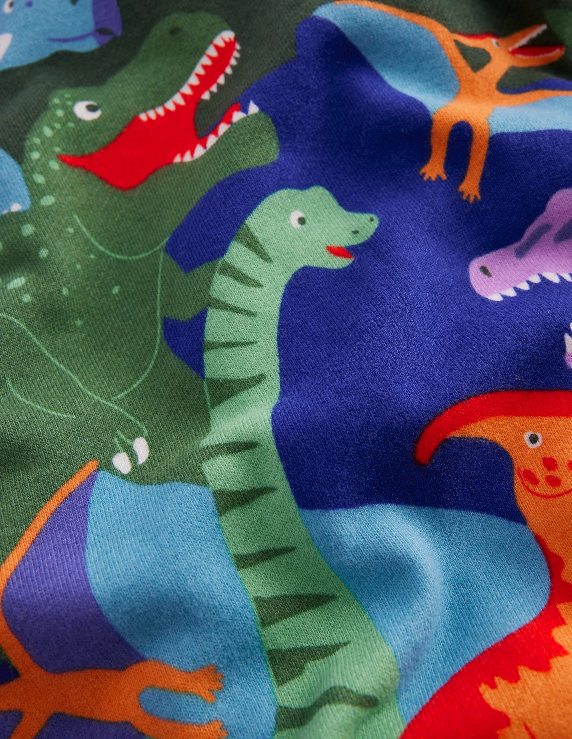 Printed Sweatshirt-Multi Dino Camo SeamlessConstruction Pocket Reinforcement