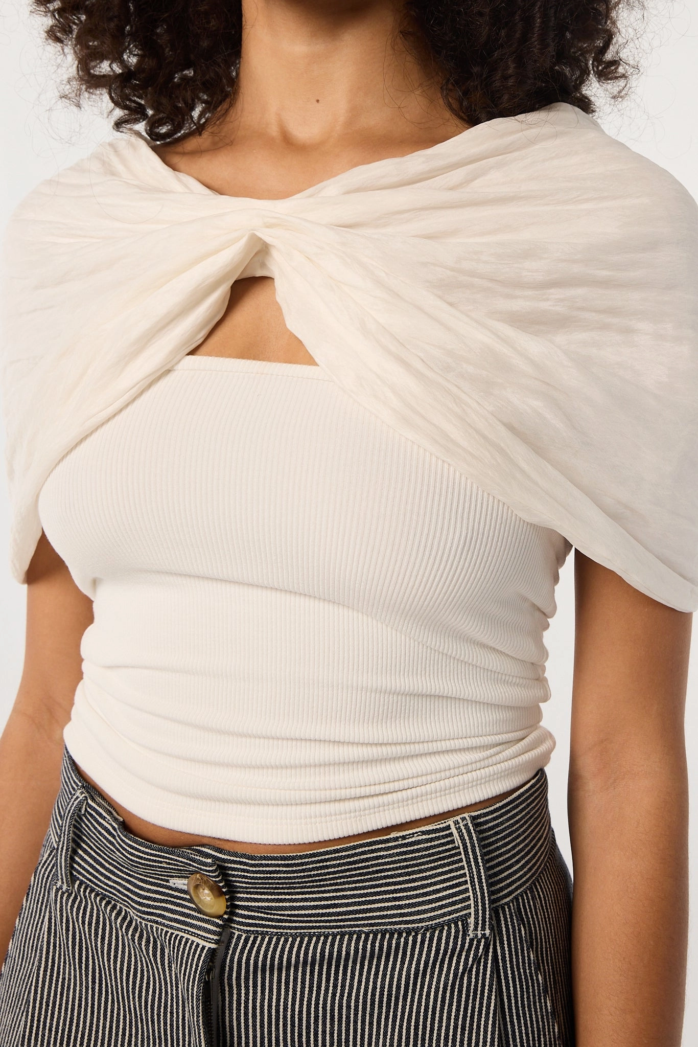 Sheer Overlay Material Casual dress ELIAS CAPE TOP