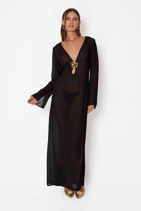 Hotline Heart Maxi Dress Black Harmonious Layers