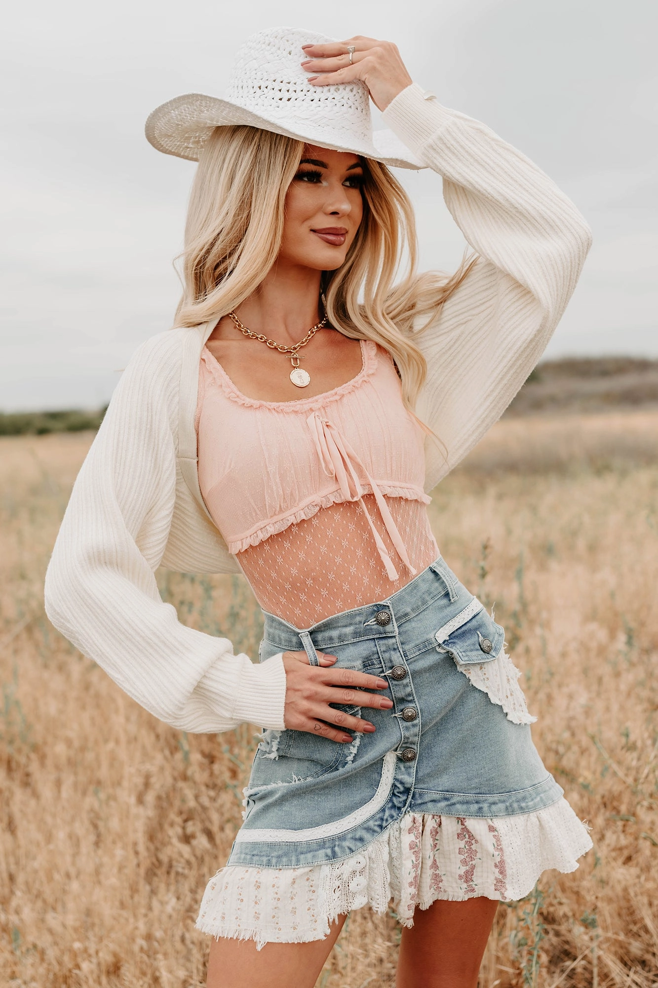 Toasted Coconut Season Bolero Shrug Cardigan (Cream) Summer Style Ultrasoft Inner Lining