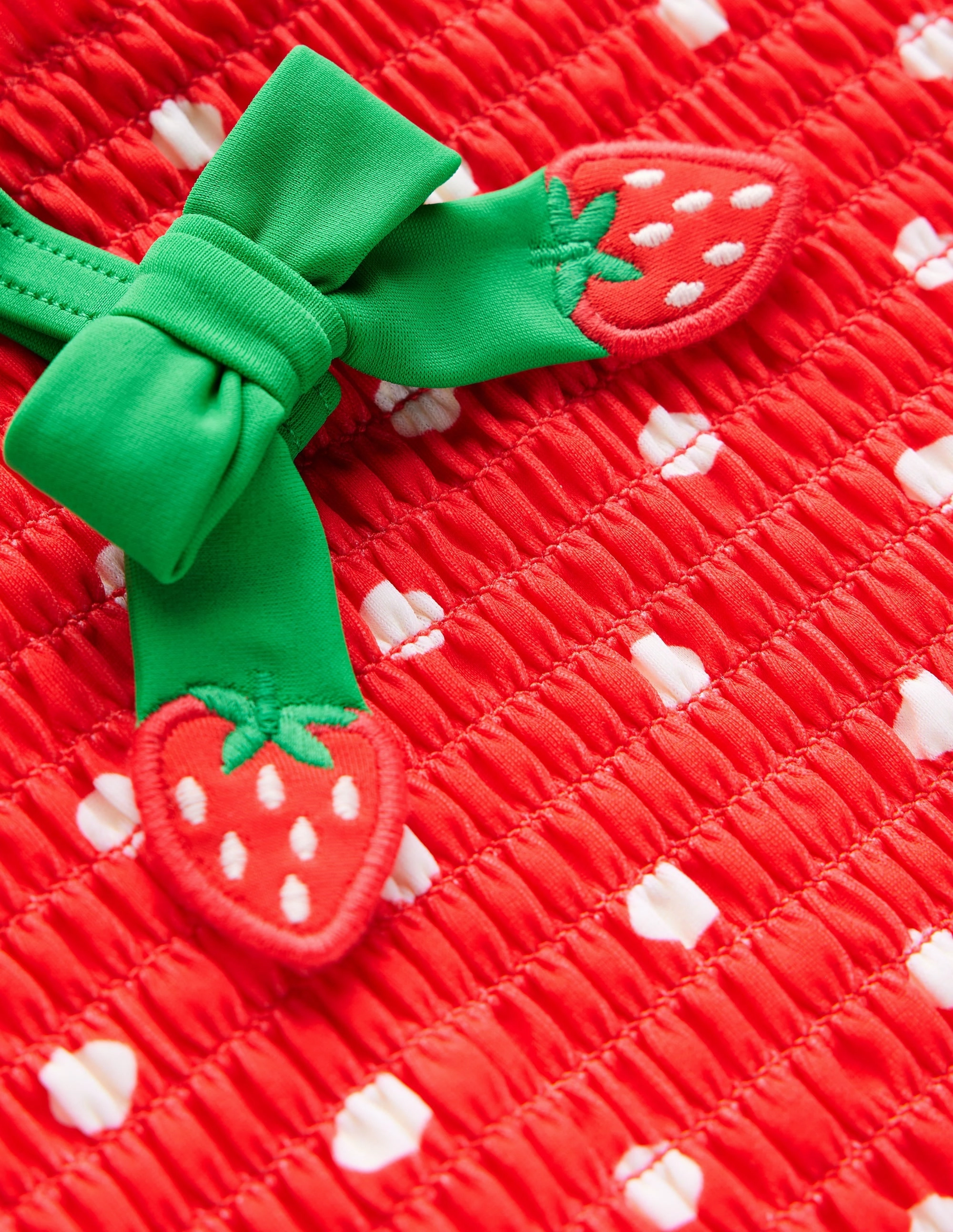 Contemporary Look Outdoor attire Smocked Tankini Set-Jam Red Strawberry