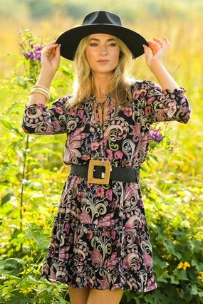 Ibiza Dress / Black Paisley Seasonal Essential