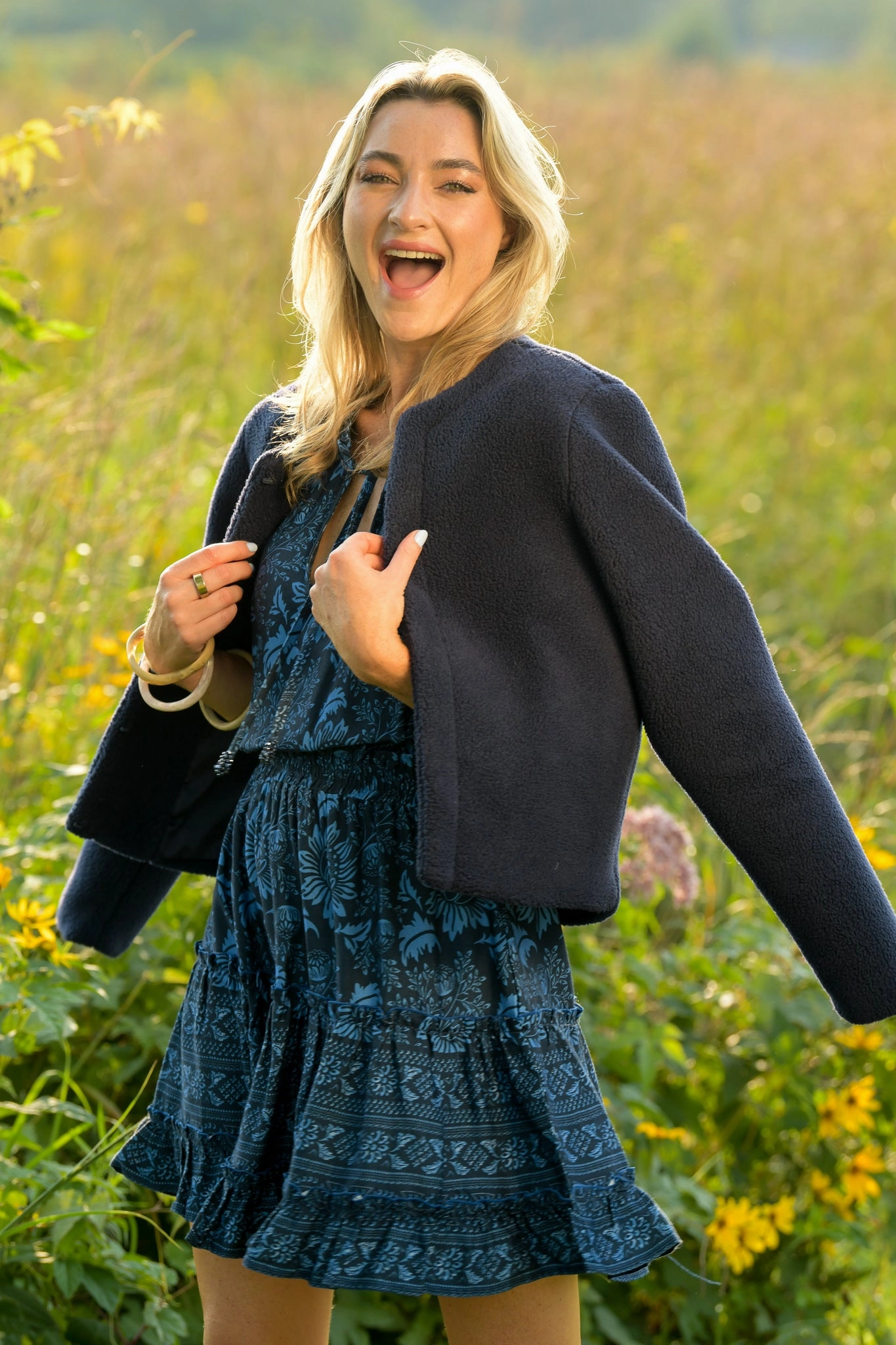 Work Appropriate Classic Appeal Ibiza Dress / Indigo Cabbage