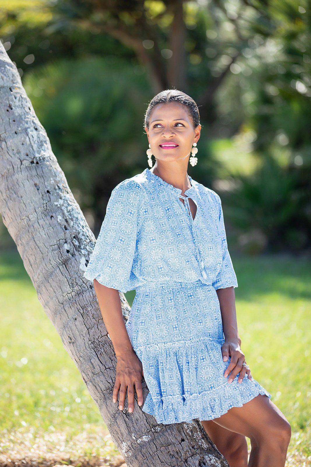 Regular-fit Ibiza Dress / Periwinkle Medallion