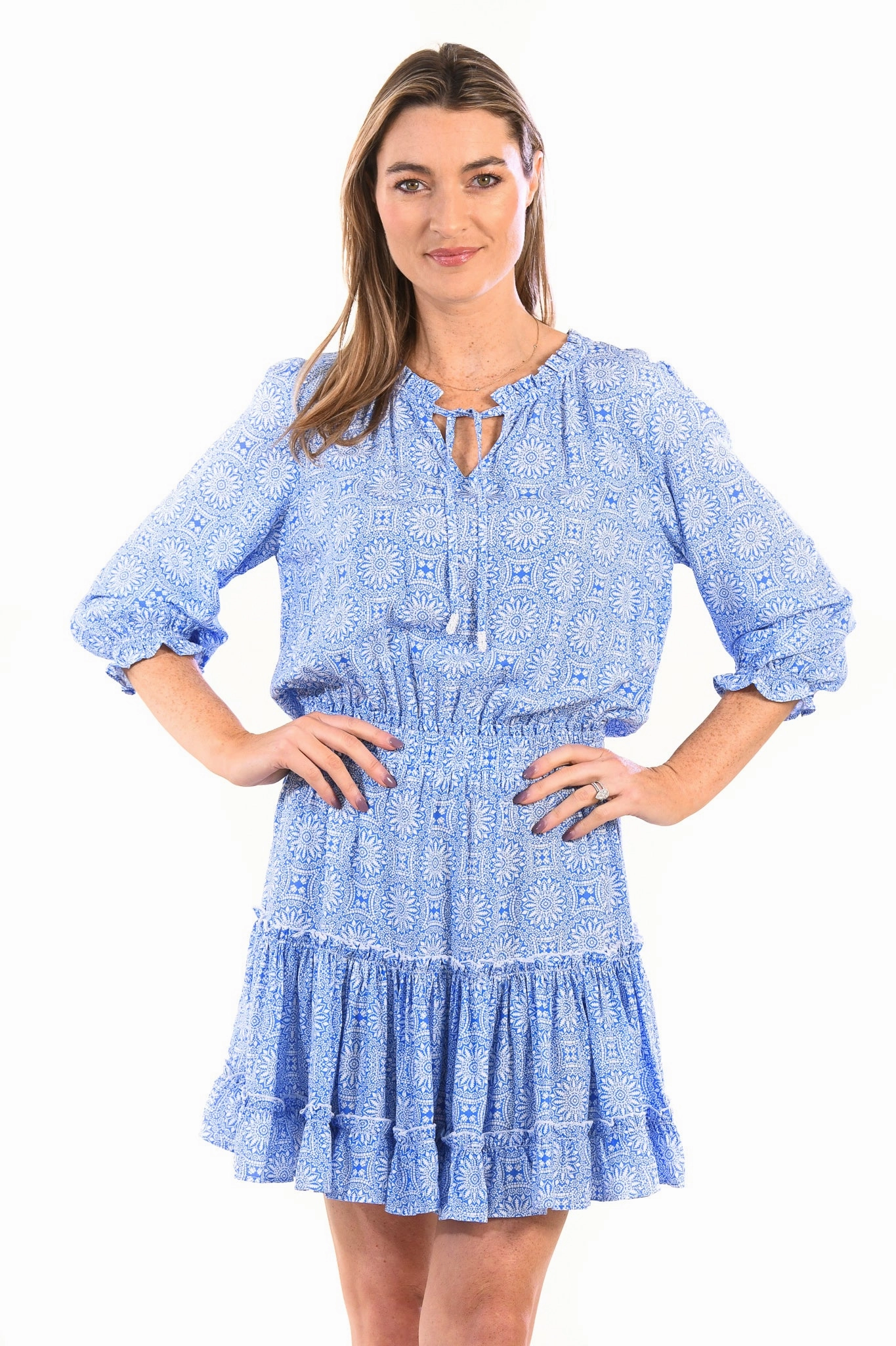 Ibiza Dress / Periwinkle Medallion Relax Layers Nature Inspired
