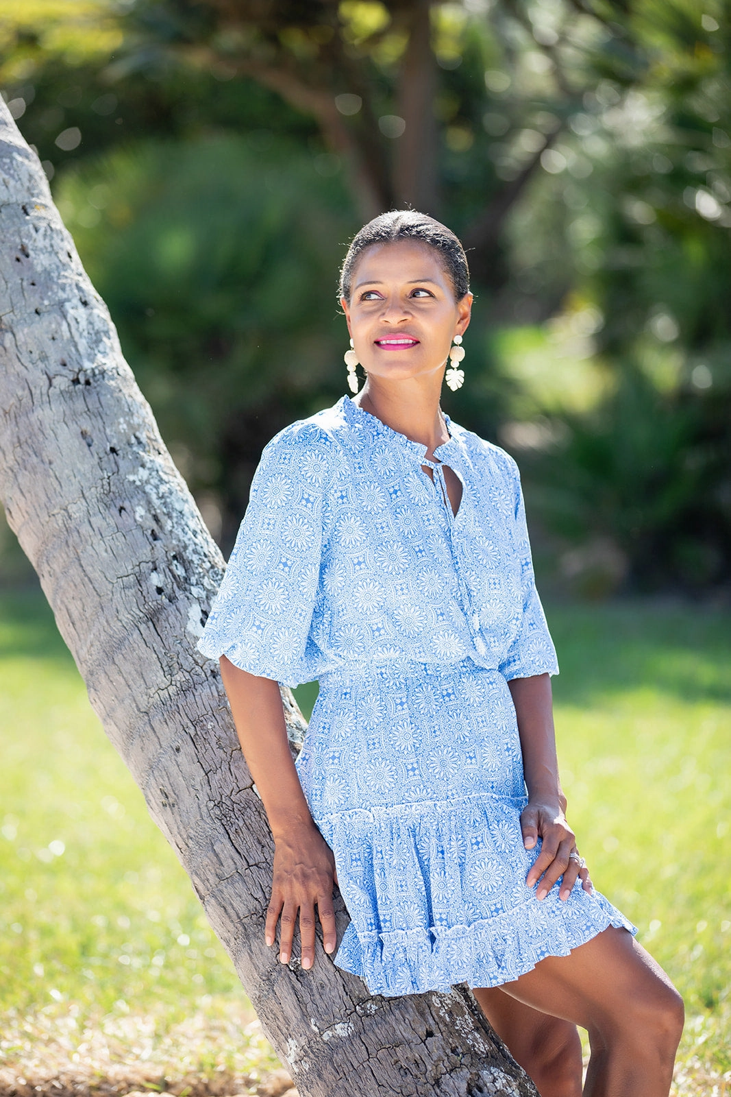 Ibiza Dress / Periwinkle Medallion Texture Blend