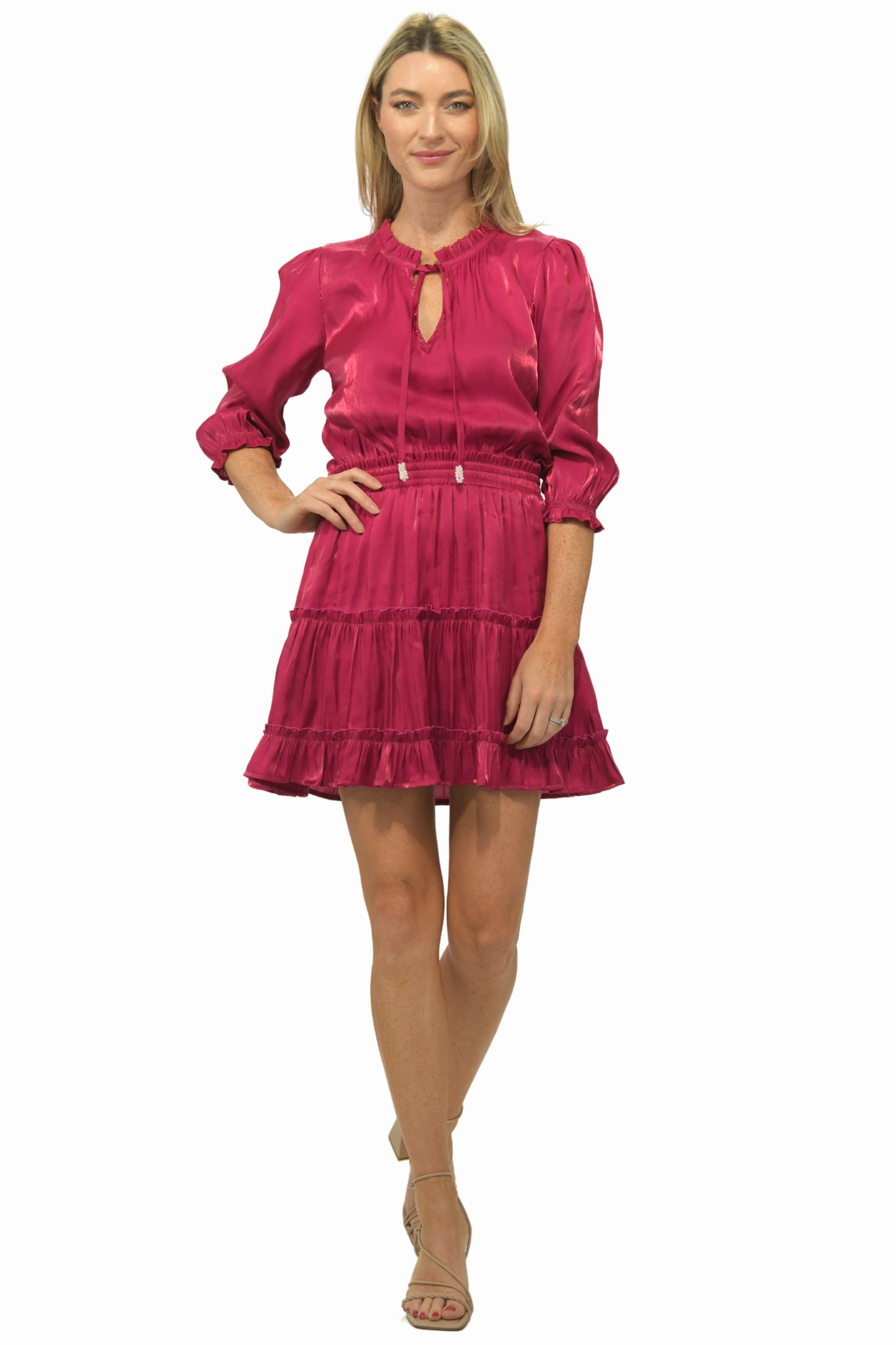 SeamlessConstruction Fashionable Design Ibiza Dress / Raspberry