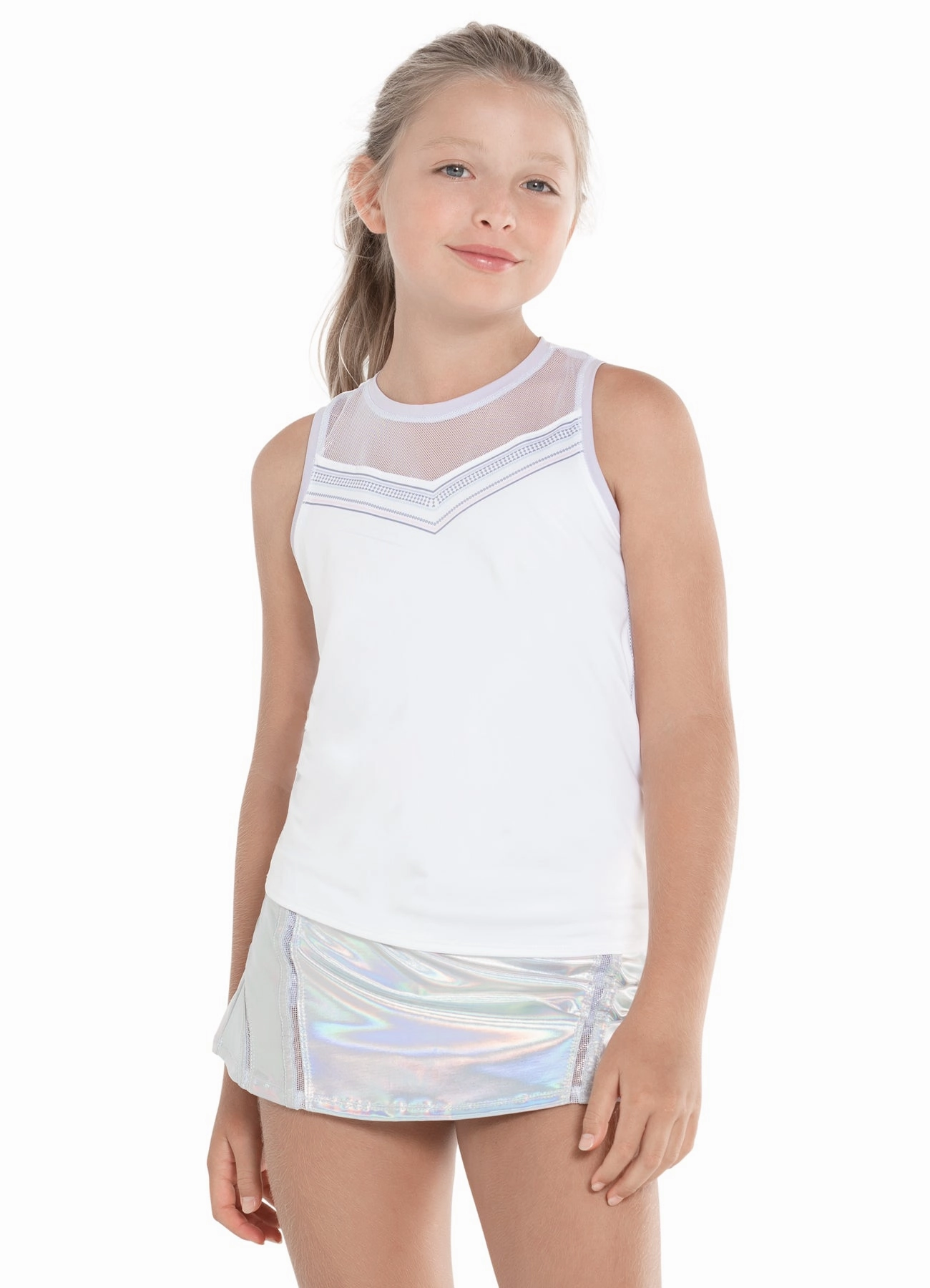 Ikat About It Tie Back Tank BreathableMeshPanel Four Way Stretch Fabric