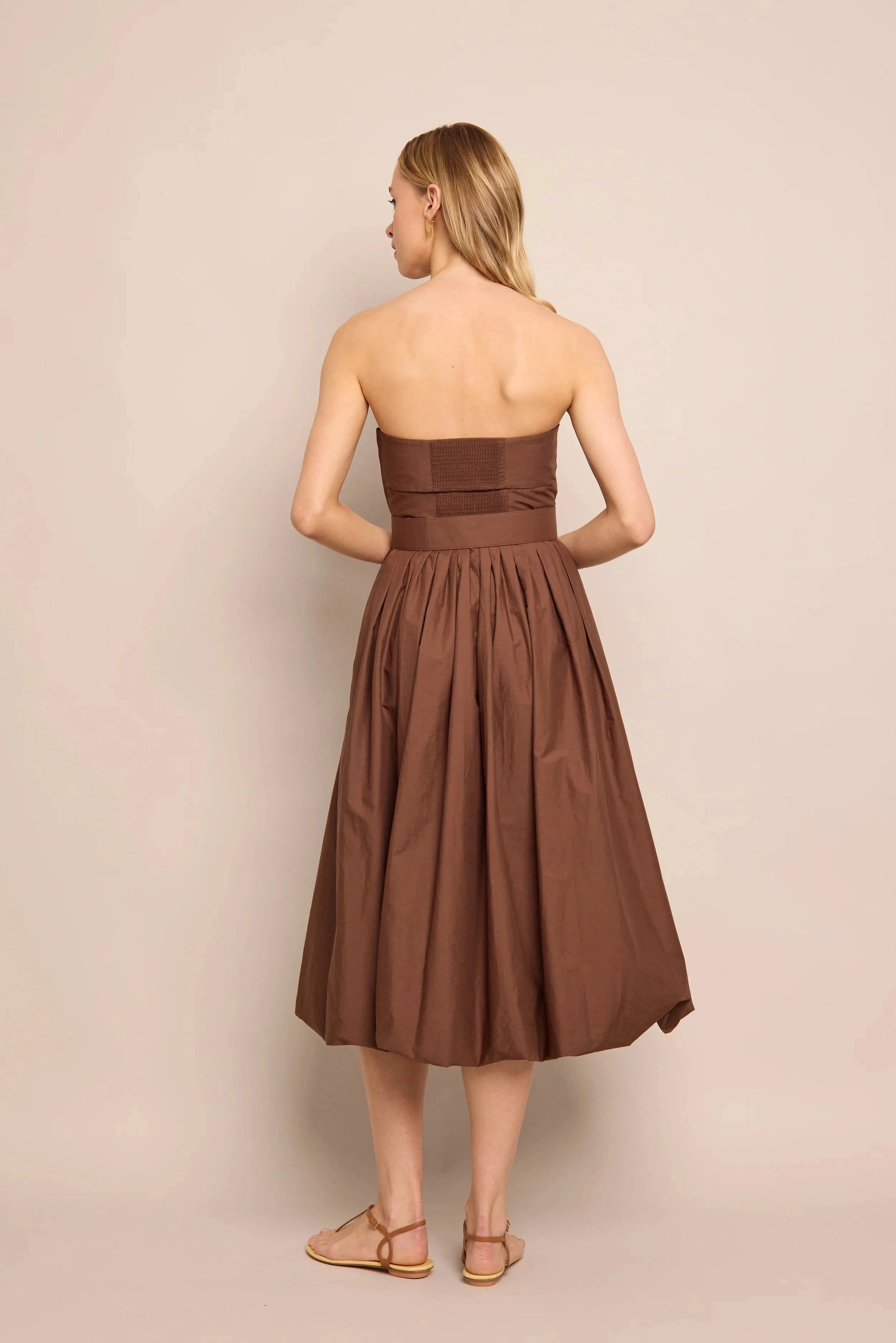 Trendy Cut Neutral Layer Anisha Dress Truffle