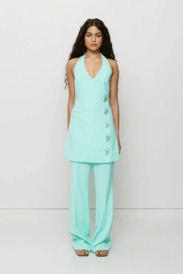 Confident Mood Polished office dress Inka Mini Vest Dress Aqua