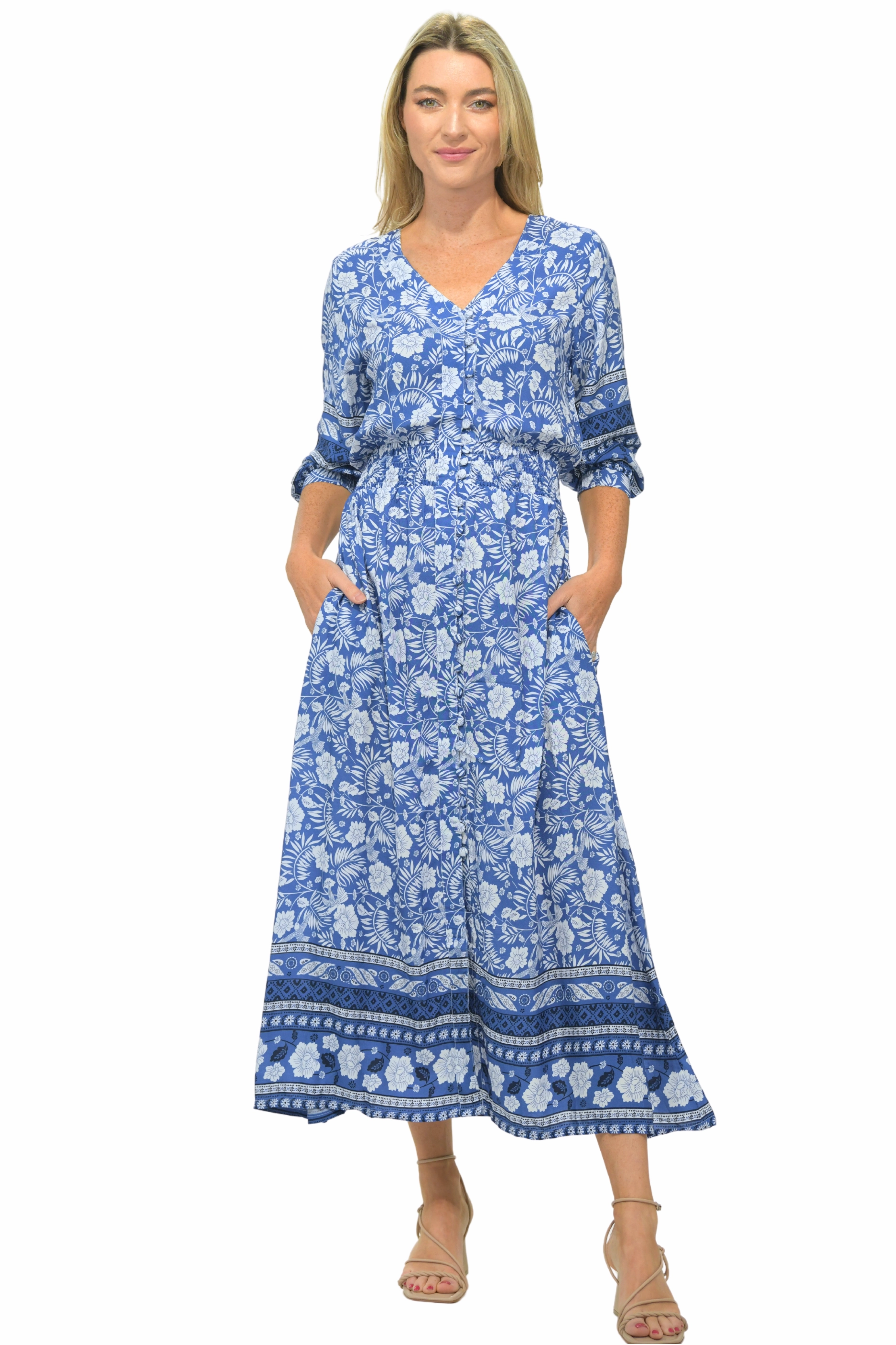 Love Blend Kelsey Dress / Indigo Tropical