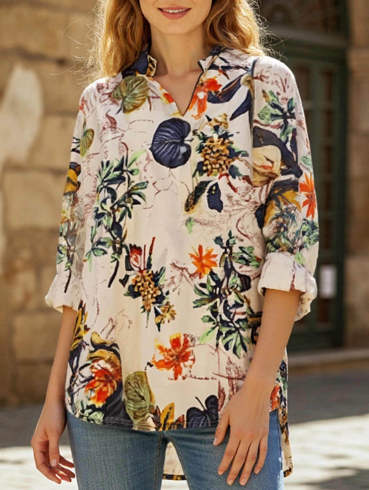 Casual loose oversized top shirt Classic Crew Neck