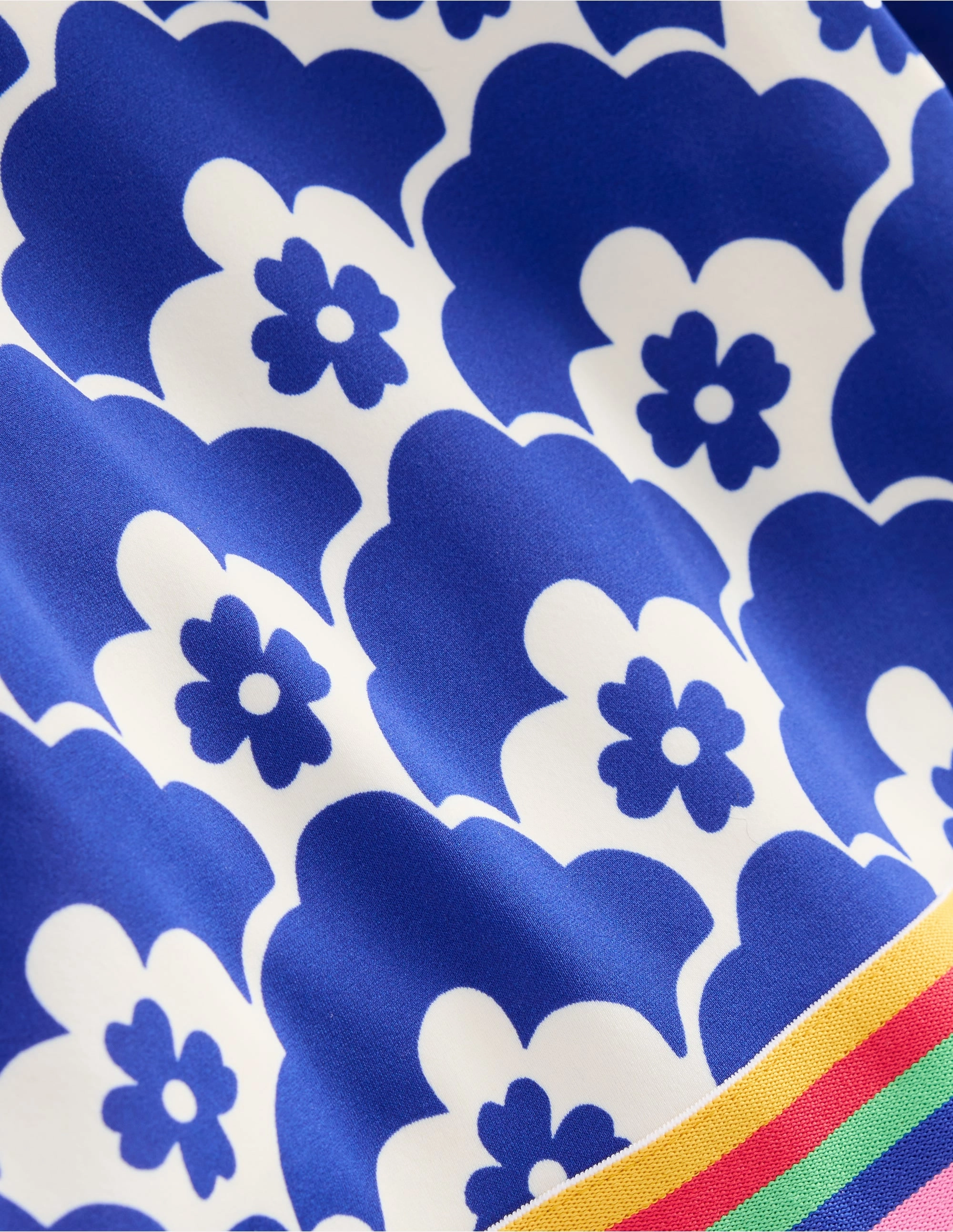 Cropped Rash Vest Set-Orion Blue Geo Flower Family friendly