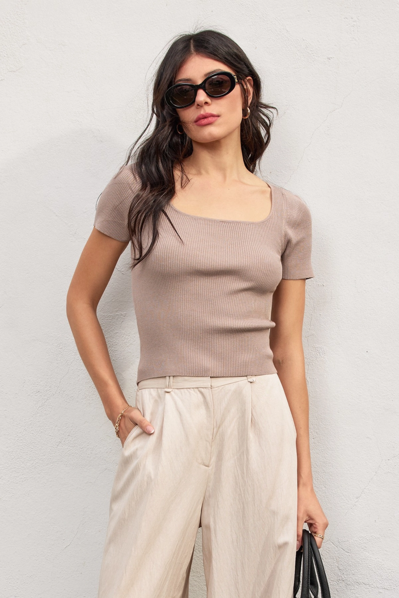 SERENA SQUARE NECK TOP LowProfileDesign CroppedLength