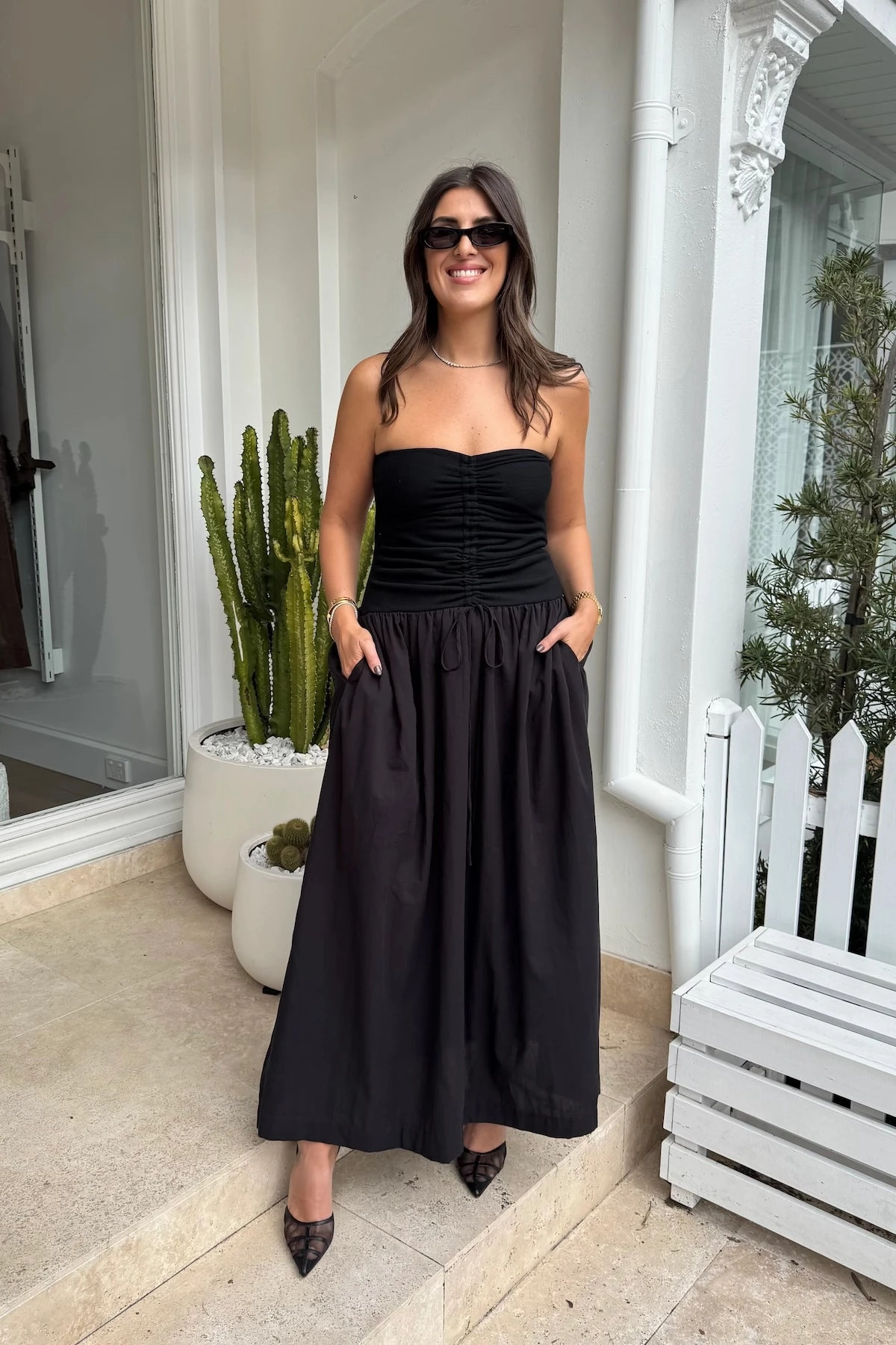 Neutral Tones Ione Maxi Dress Black