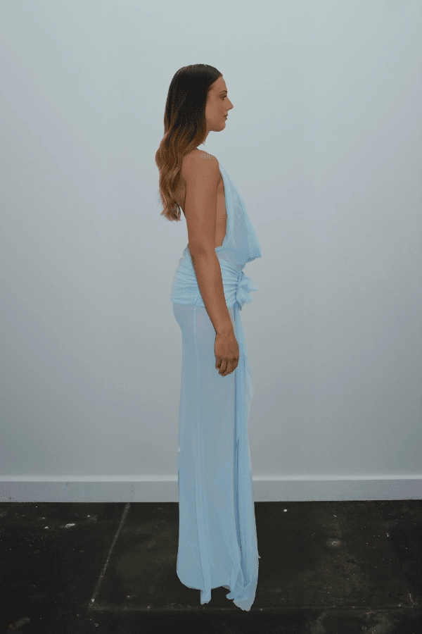 Jade Dress Light Blue Edge Detail